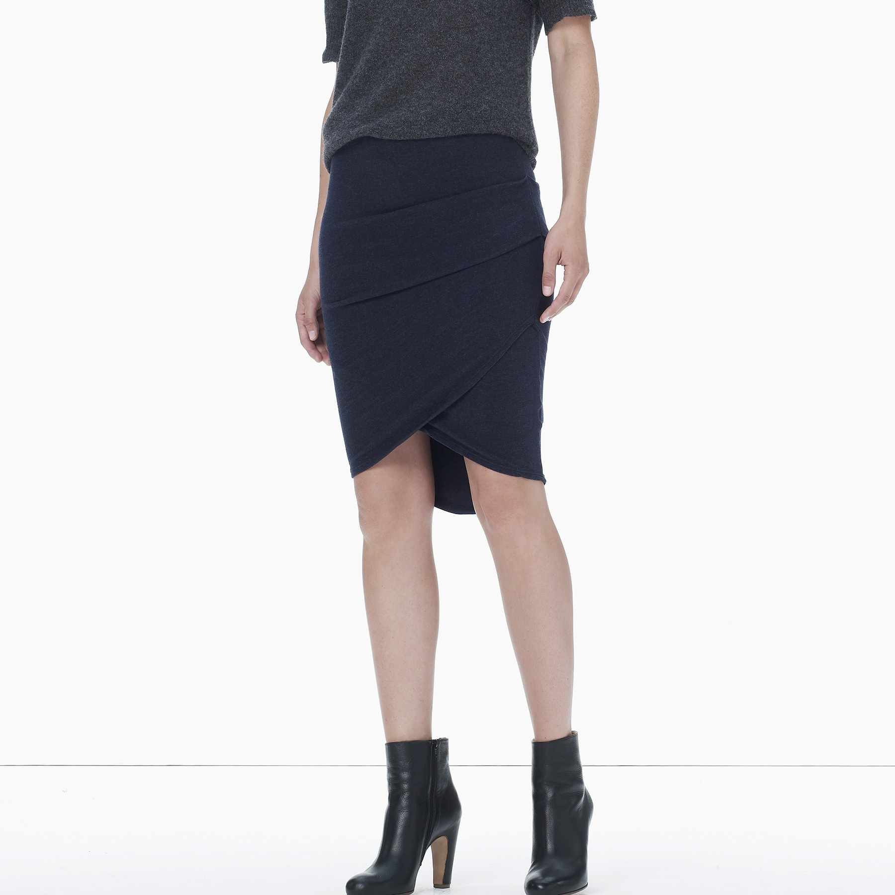 Lyst James Perse Tulip Hem Skirt in Blue
