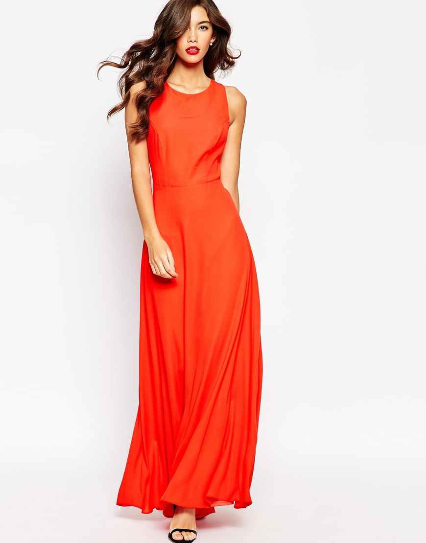 asos orange maxi dress