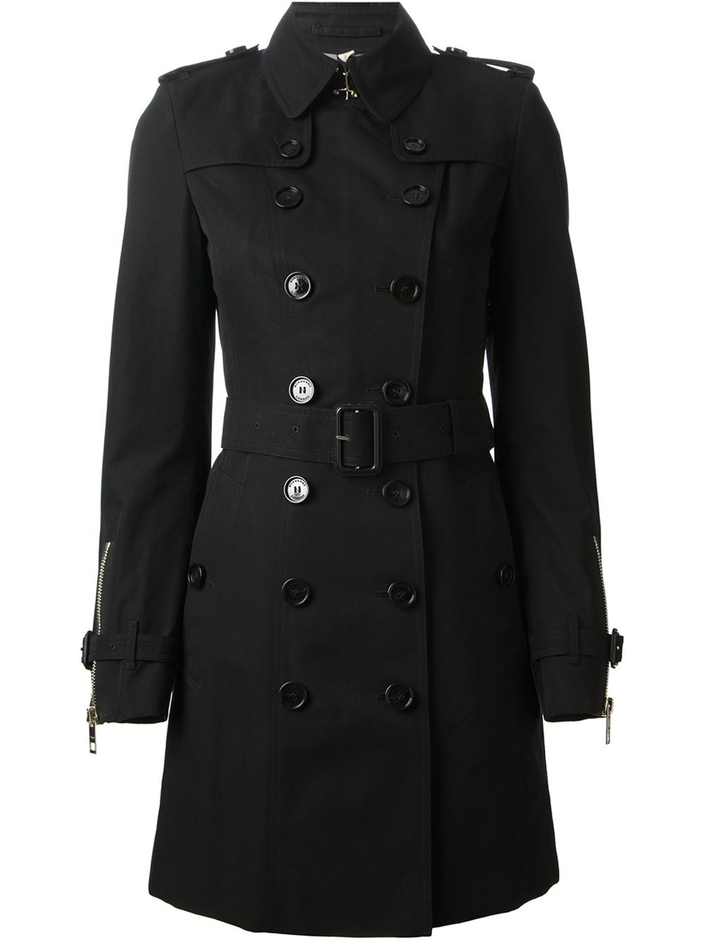Burberry London Double Breasted Trench Coat in Black | Lyst