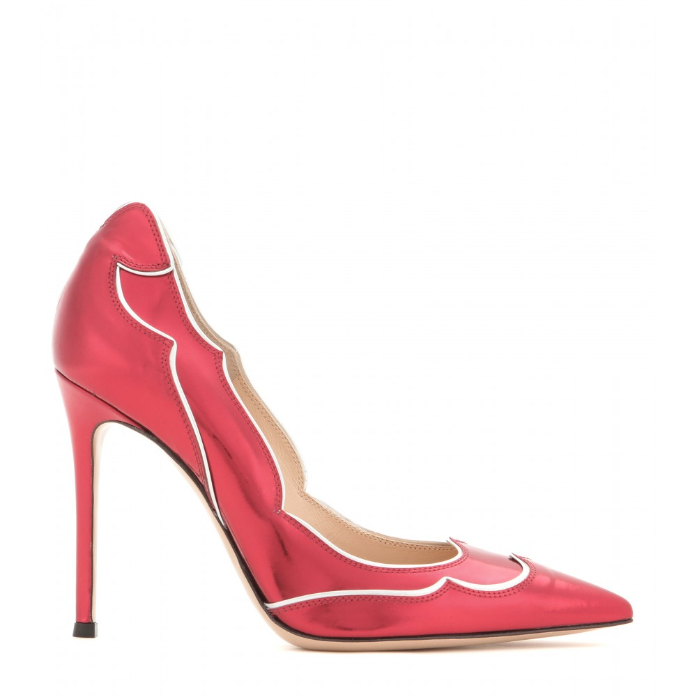 Lyst - Gianvito Rossi Sparkle Leather Pumps in Red
