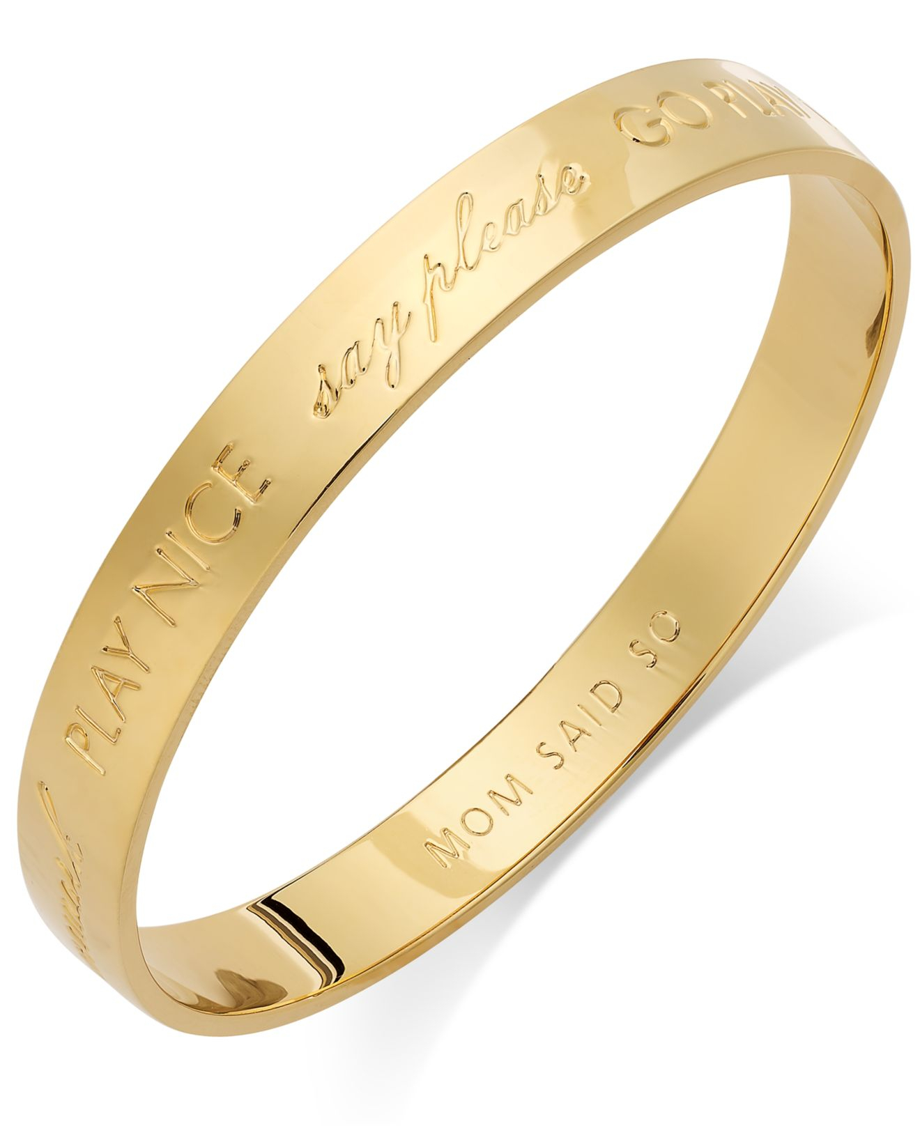 Lyst Kate Spade New York Gold Tone Engraved Mom Idiom Bangle Gallery