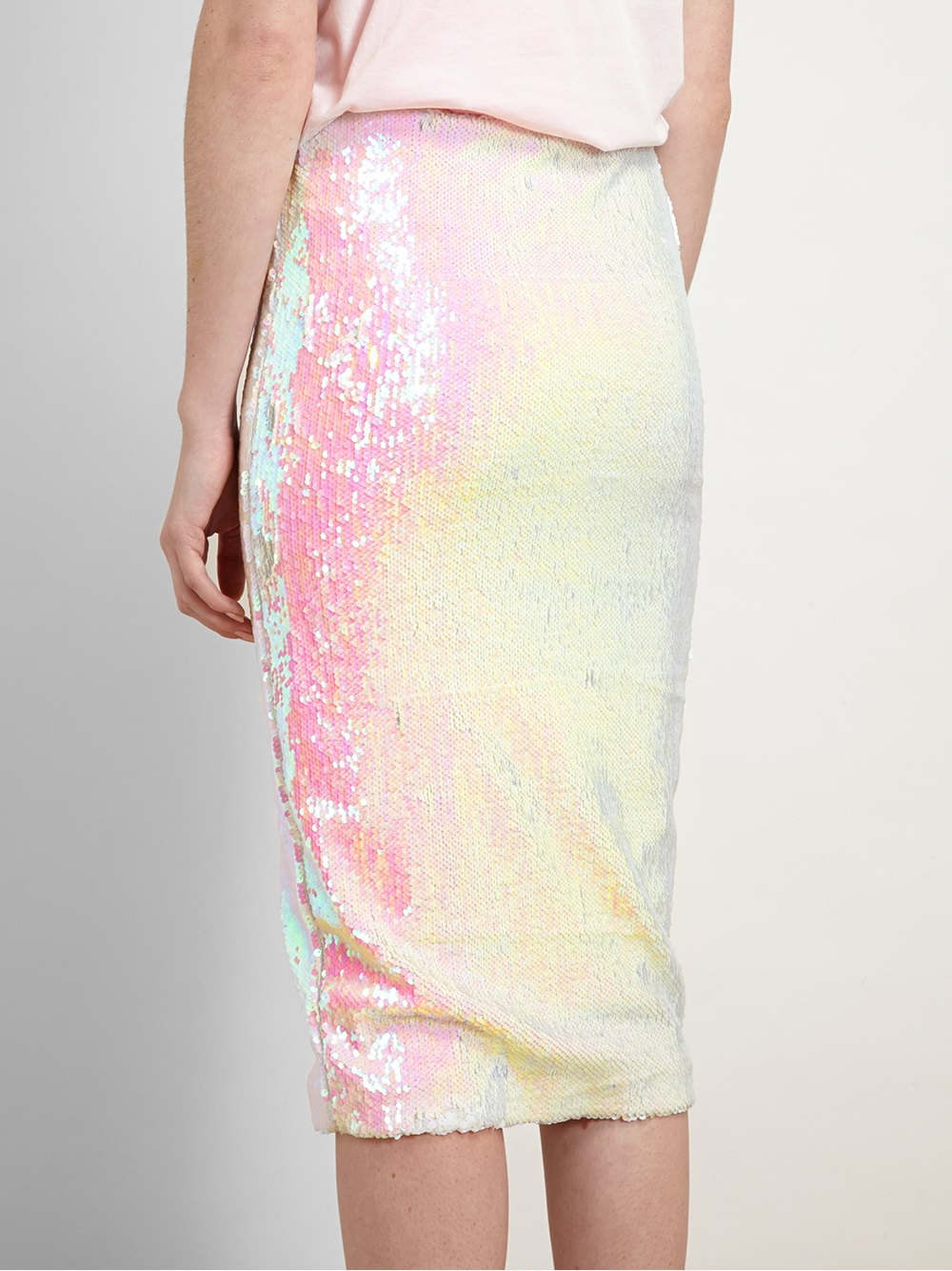Lyst - Filles A Papa Iridescent Sequin Pencil Skirt in White