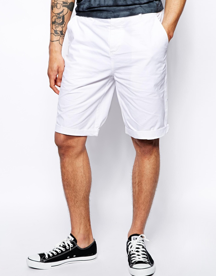 mens longer length chino shorts