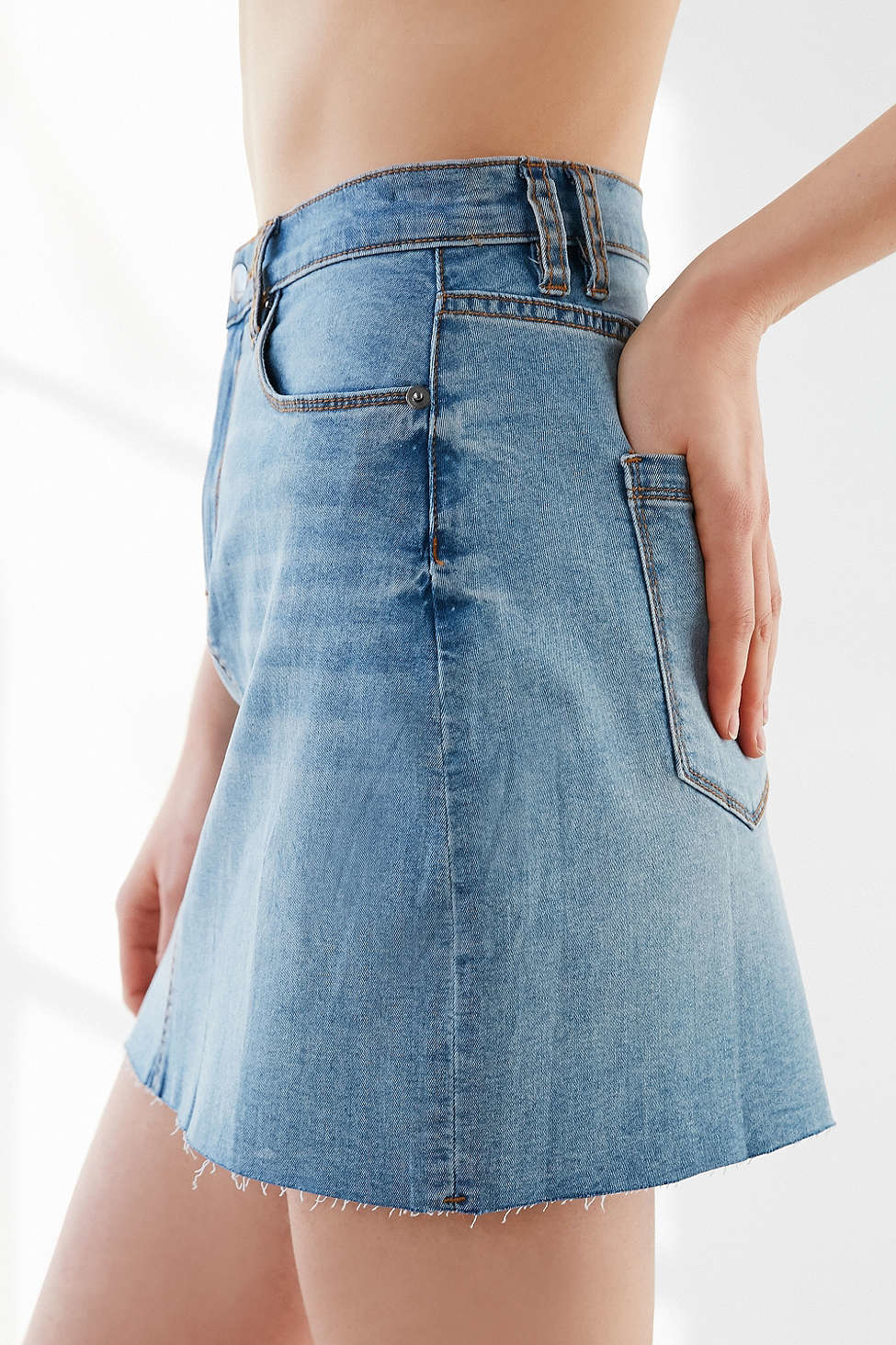 Bdg 5pocket Denim Pelmet Mini Skirt in Blue Lyst