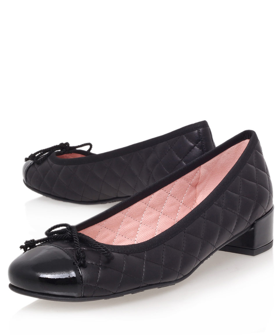 Lyst Pretty ballerinas Black Lindsay Quilted Block Heel Court Shoes