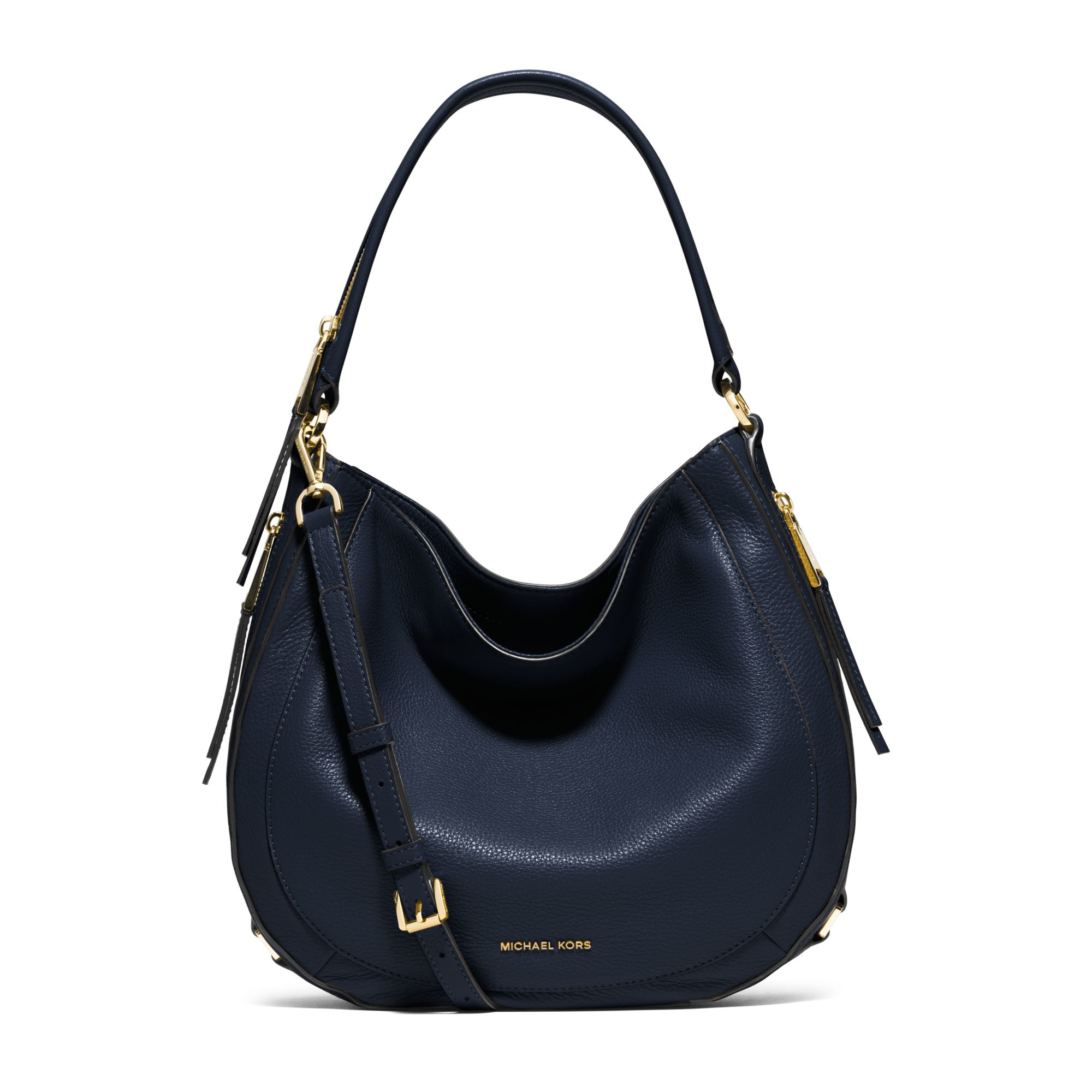 Michael kors Julia Medium Leather Shoulder Bag in Blue | Lyst