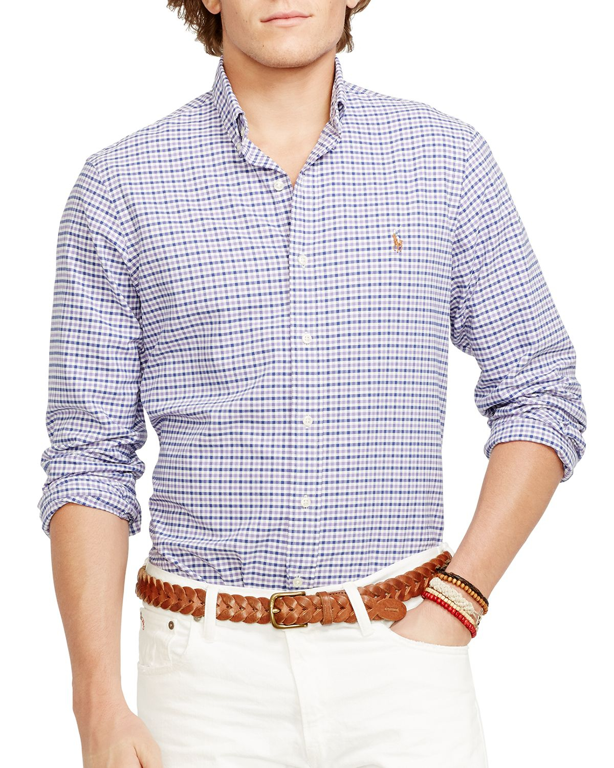 Ralph Lauren | Purple Polo Checked Oxford Button Down Shirt - Slim Fit