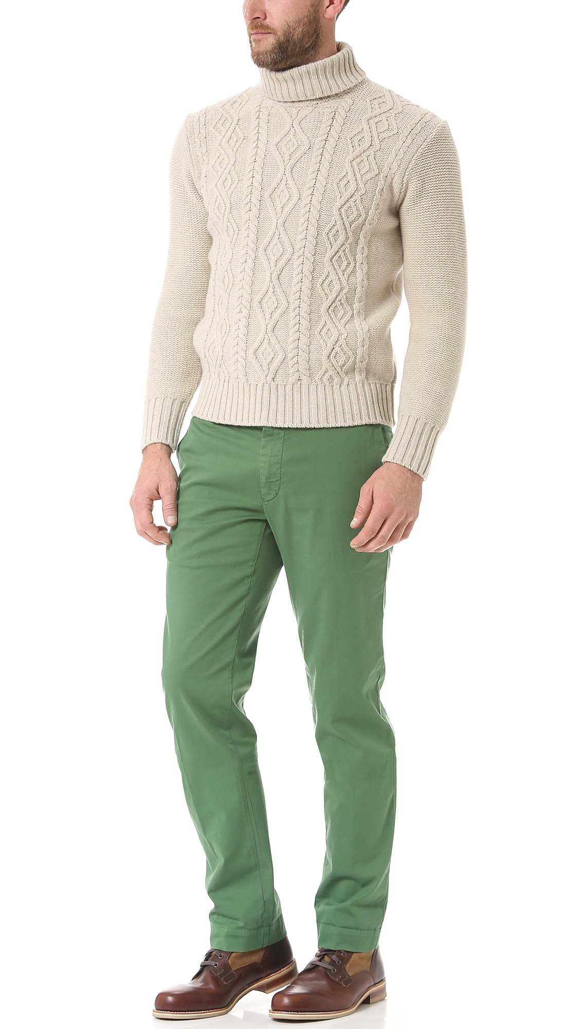 Lyst - Inis meáin Aran Turtleneck Sweater in Natural for Men