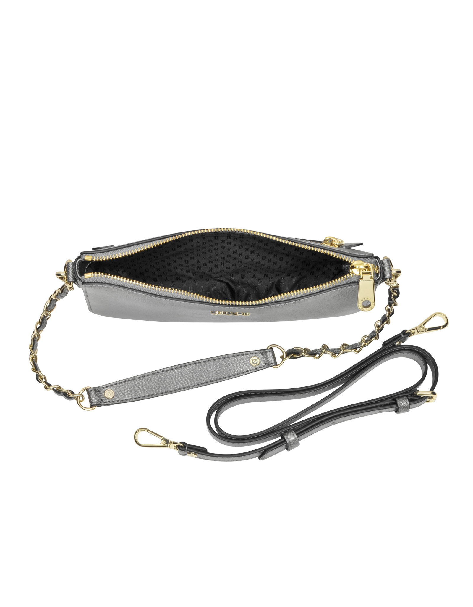 Dkny Bryant Park Gunmetal Saffiano Leather Crossbody Bag in Gray Lyst