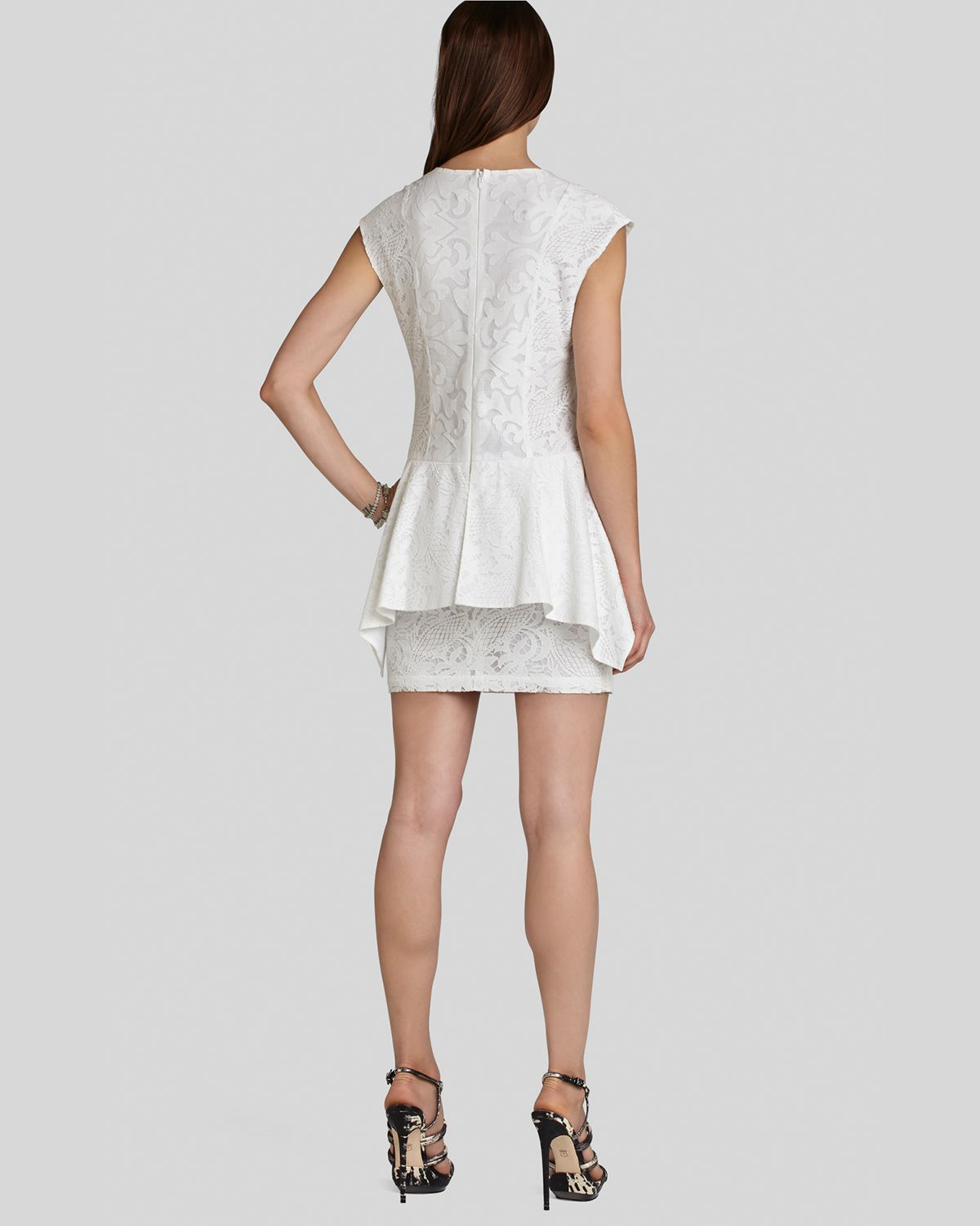 Bcbgmaxazria Bcbg Max Azria Dress Isabel Peplum in White - Lyst