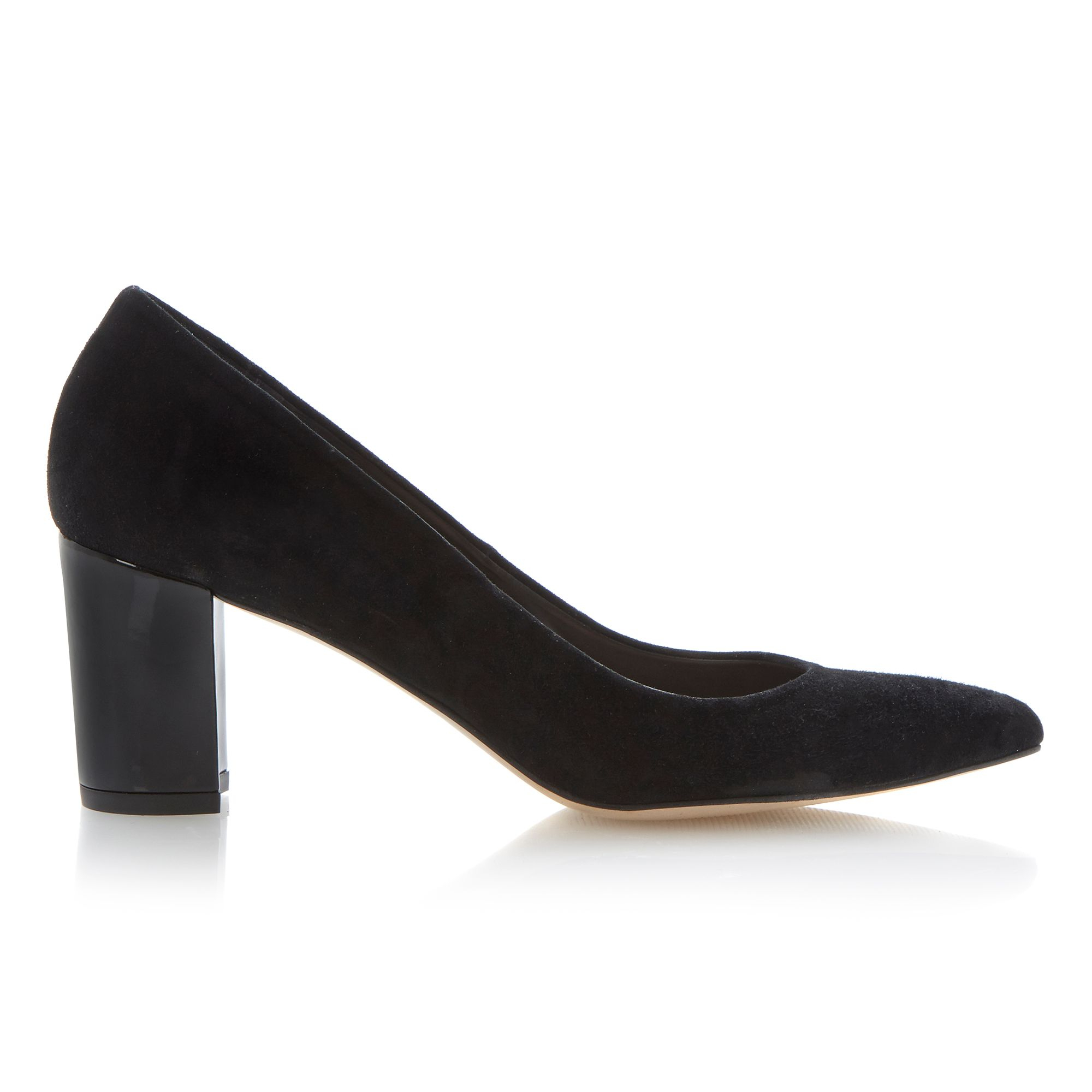 Dune Anika Pointed Toe Block Heel Court Shoes in Black | Lyst