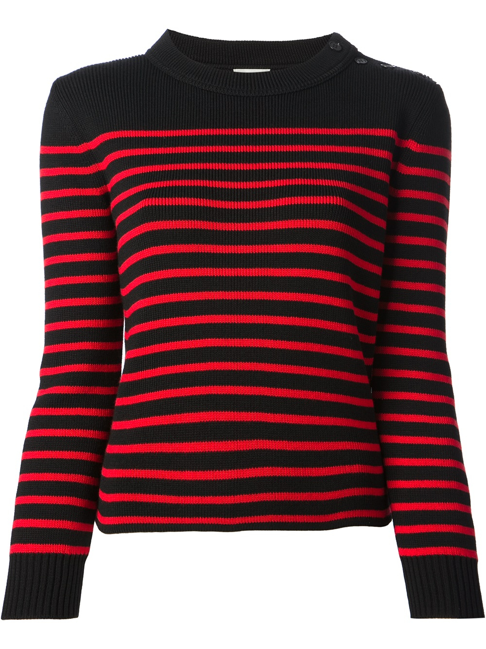 Lyst - Saint Laurent Sailor Knit Sweater in Red
