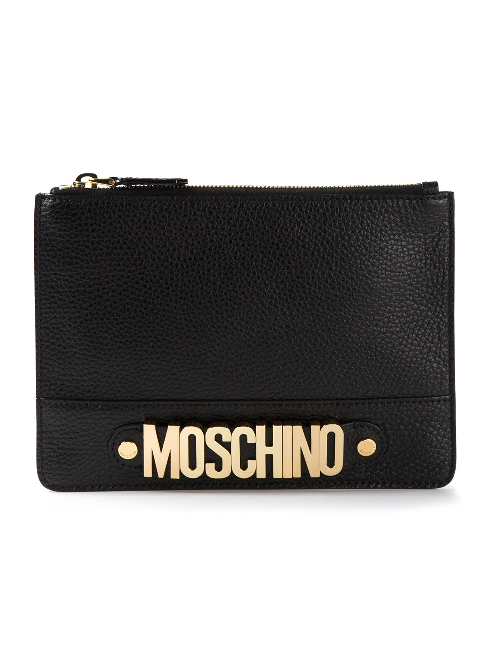 Moschino Logo Clutch in Black | Lyst