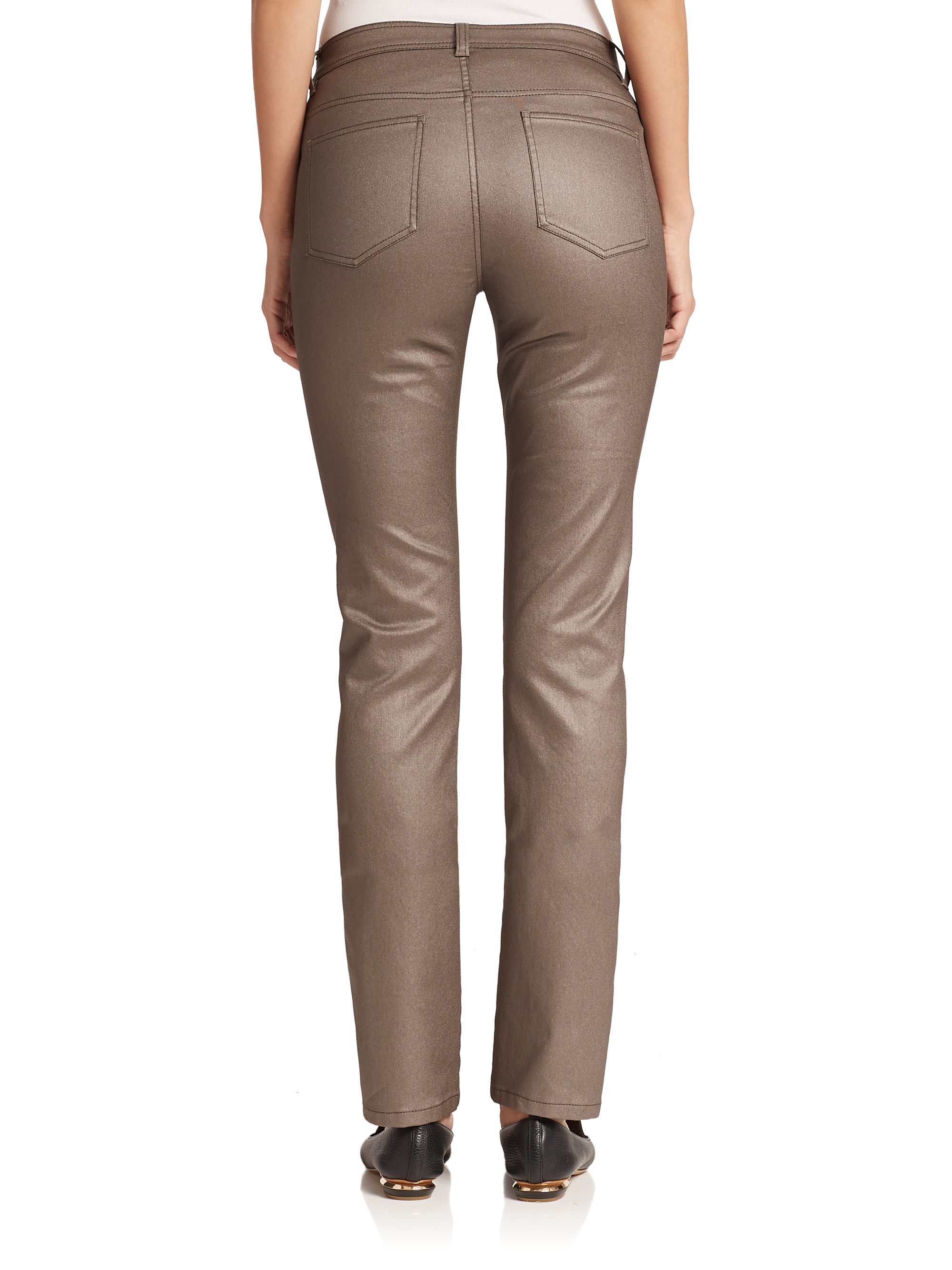Lyst - Lafayette 148 New York Frosted Skinny Jeans in Brown