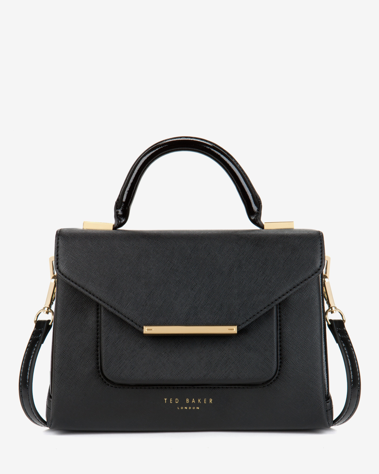 Lyst - Ted Baker Patent Crosshatch Lady Bag in Black