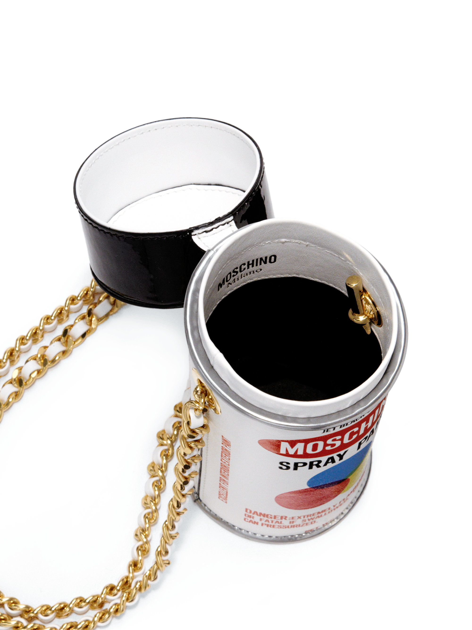 Moschino Spray Paint Can Leather Crossbody Bag in Pink Lyst