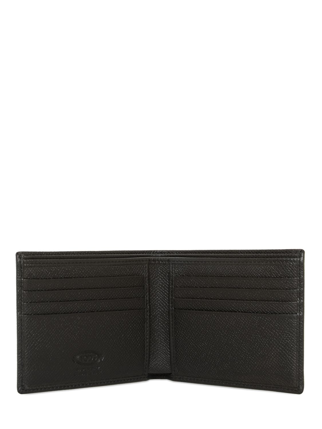 Tod's Stitched Grained Leather Classic Wallet in Black for Men | Lyst