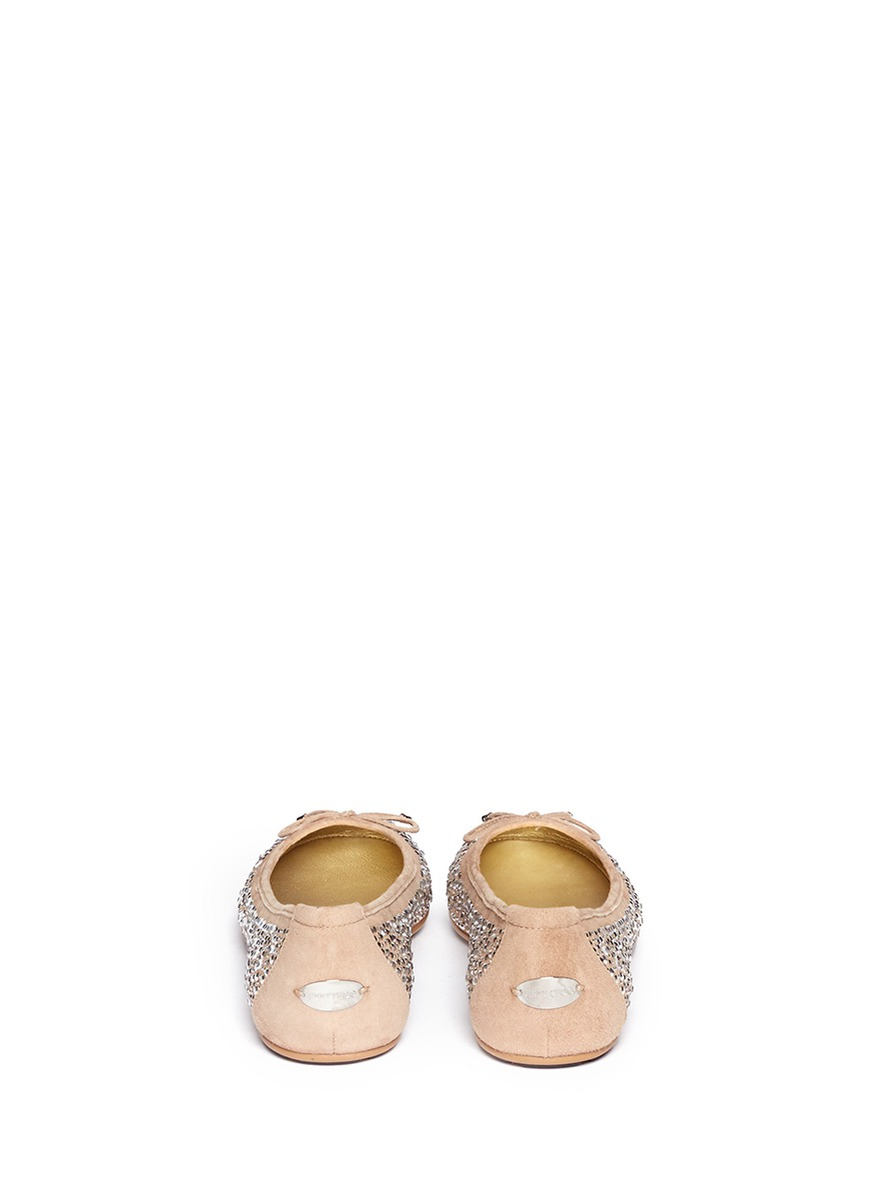 jimmy choo weber crystal ballerina flat