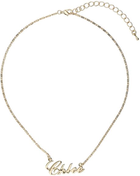 Topshop Chloe Name Necklace in Gold | Lyst