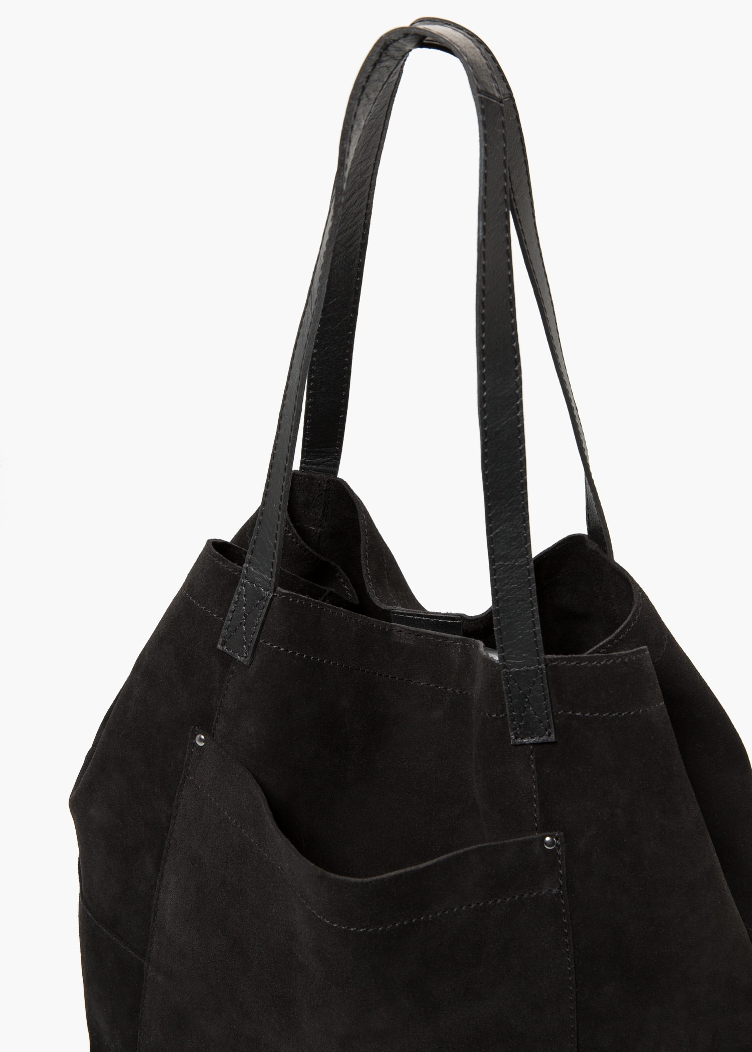 Lyst Mango Suede Per Bag In Black Gallery