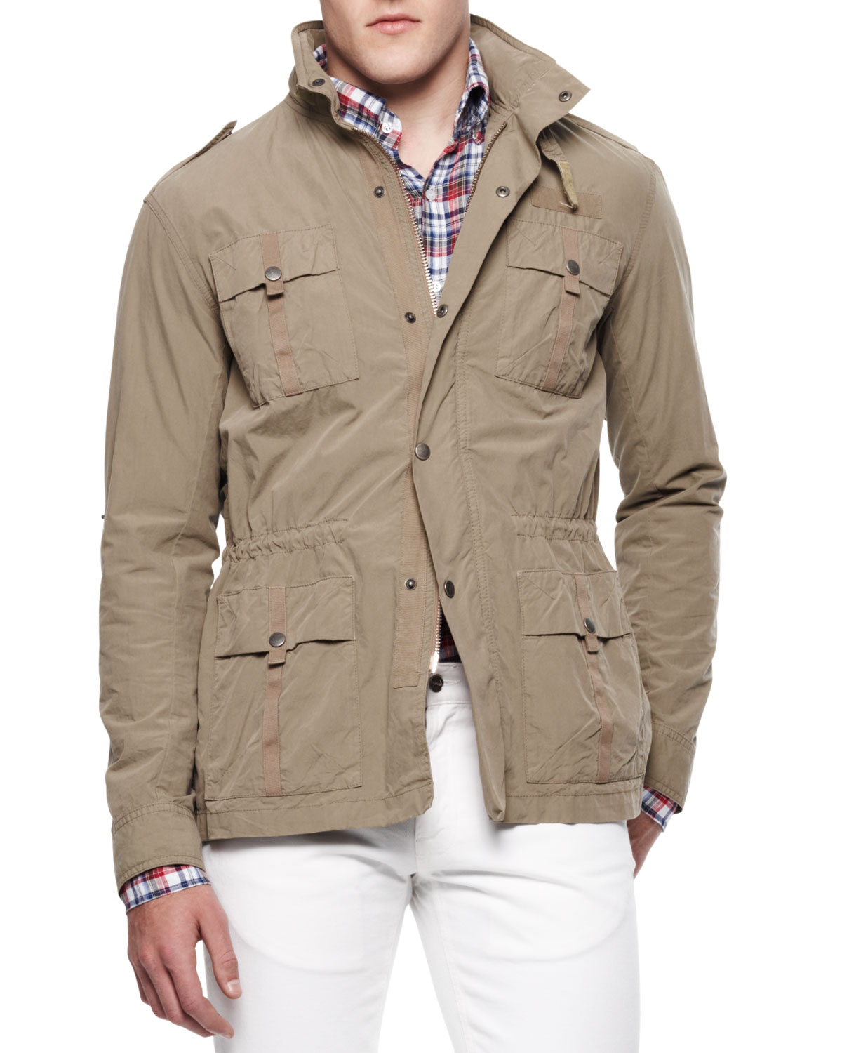 Michael bastian Four-pocket Twill Military Jacket in Brown for Men | Lyst