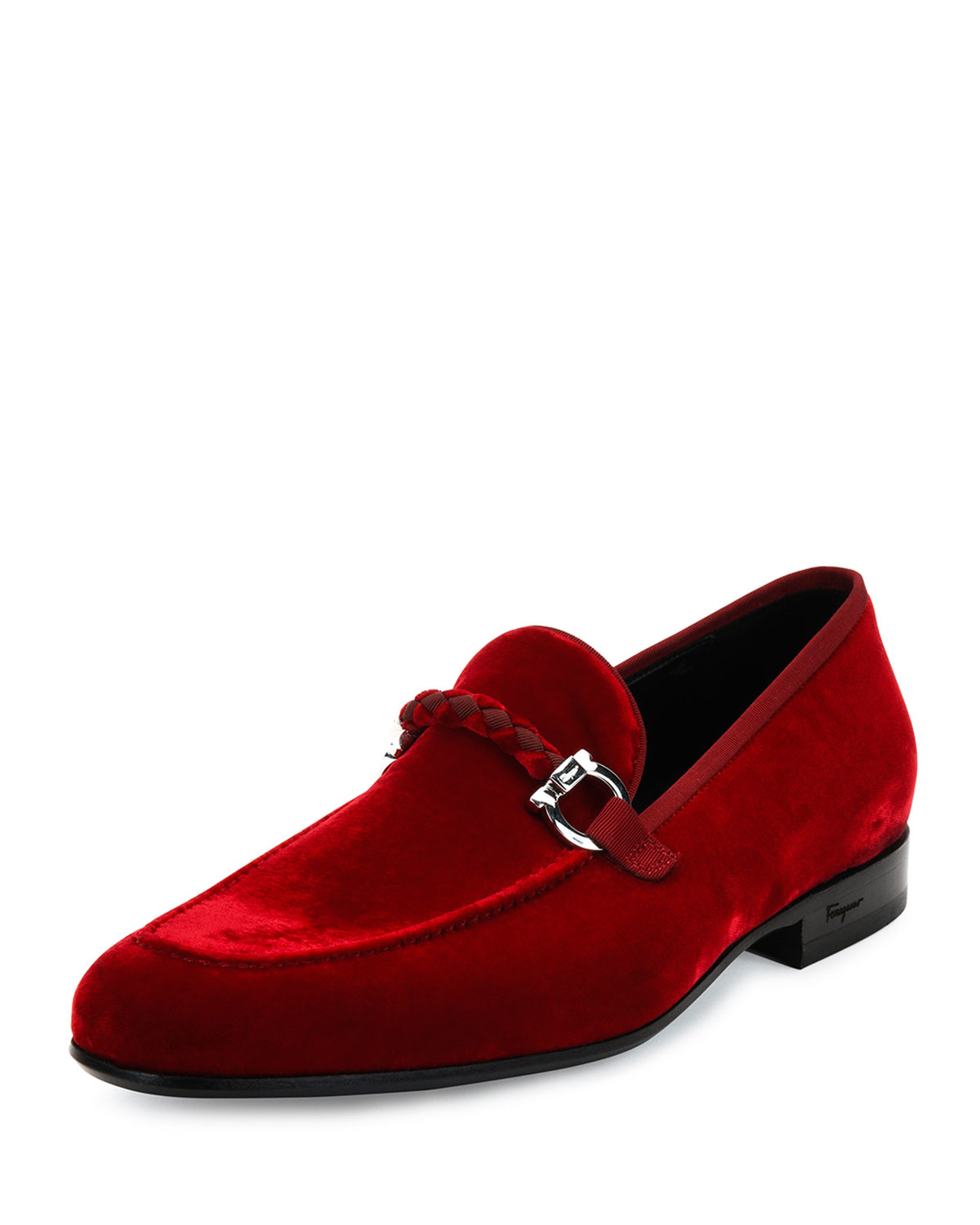 Ferragamo Lord 2 Velvet Slip-on Loafer in Red for Men | Lyst