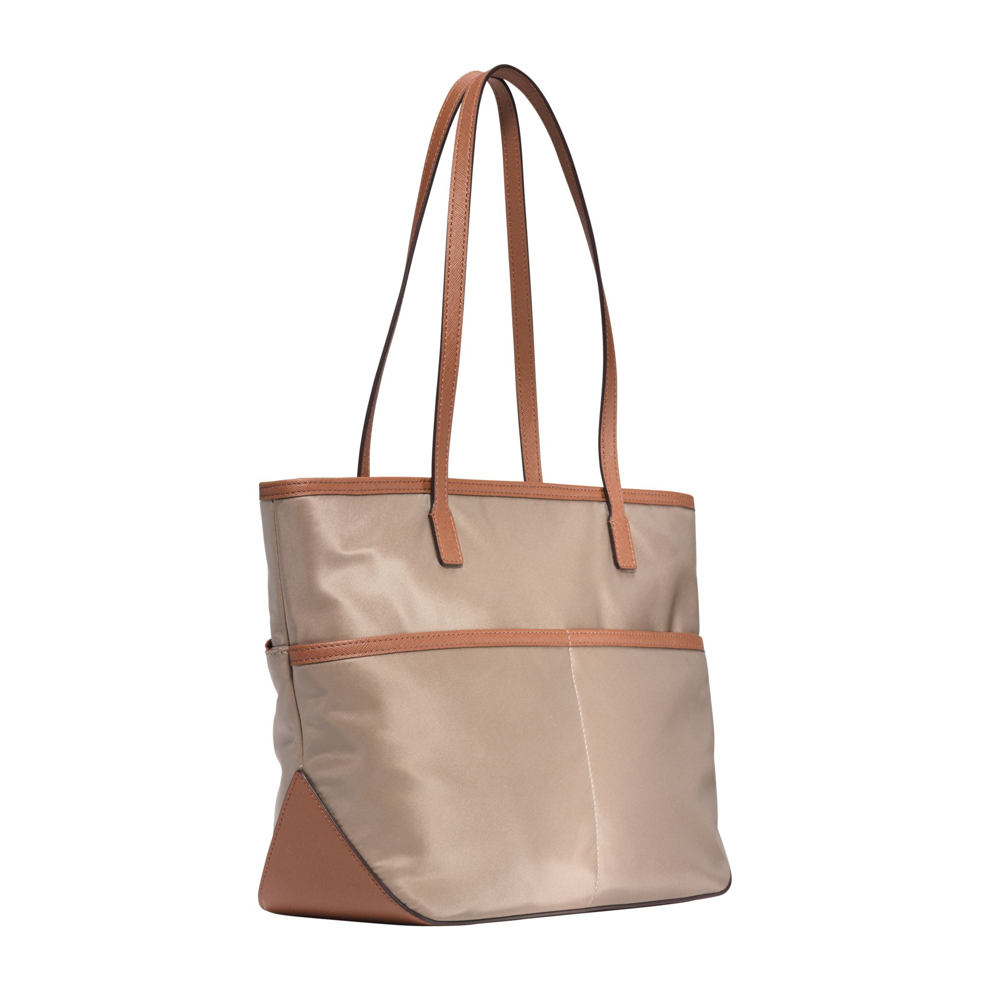 Lyst Michael Kors Kempton Medium Nylon Tote In Natural Gallery Women S Michael By Kors Kempton