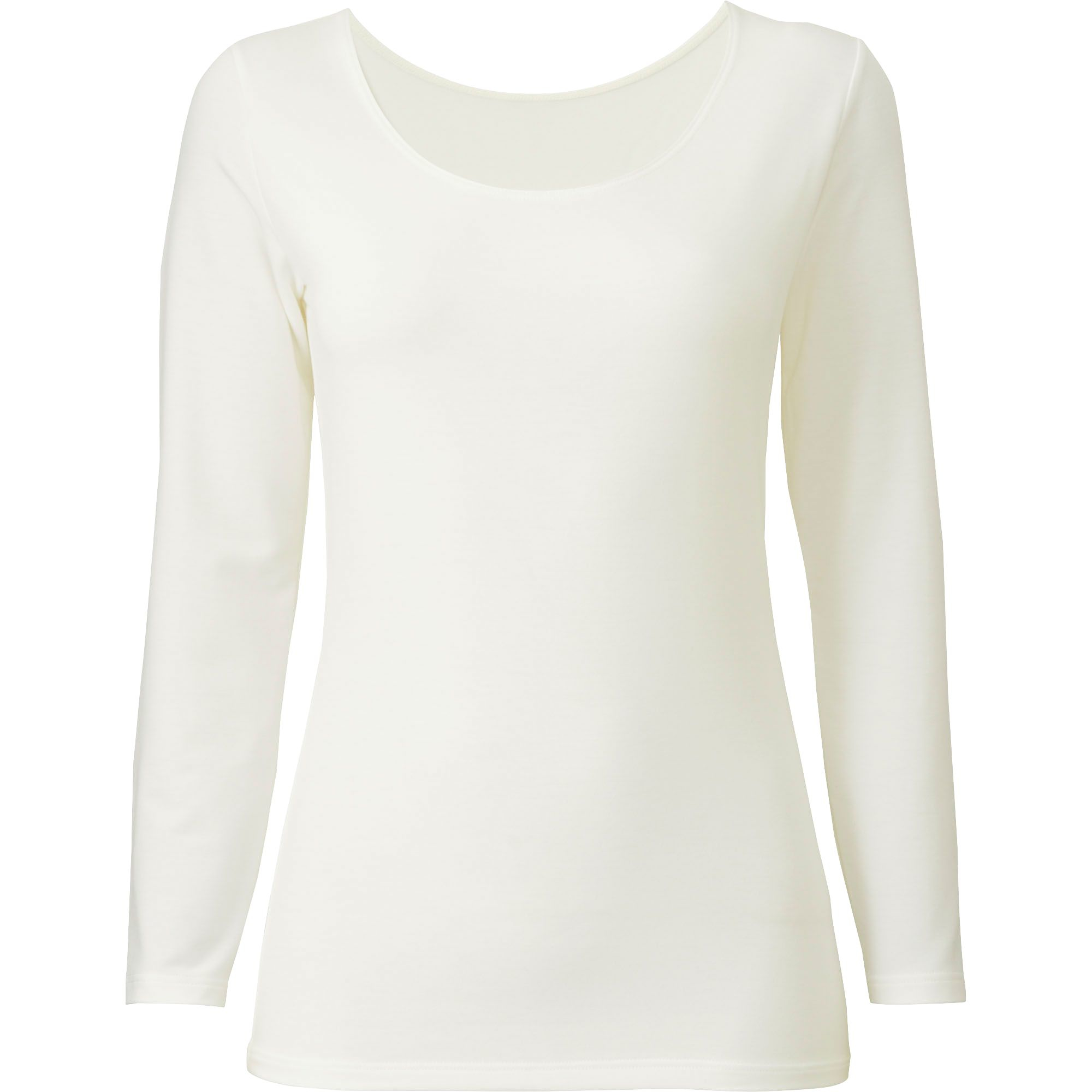 Uniqlo Women Heattech Extra Warm Scoop Neck T-shirt in White (OFF WHITE ...