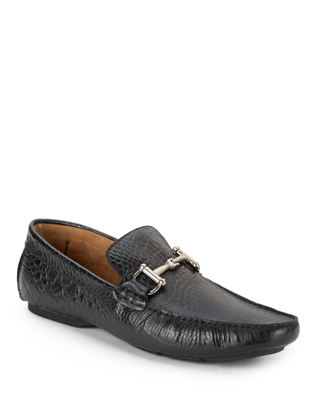 Lyst - Steve Madden Bankkrol Crocodile-Embossed Leather Loafers in ...