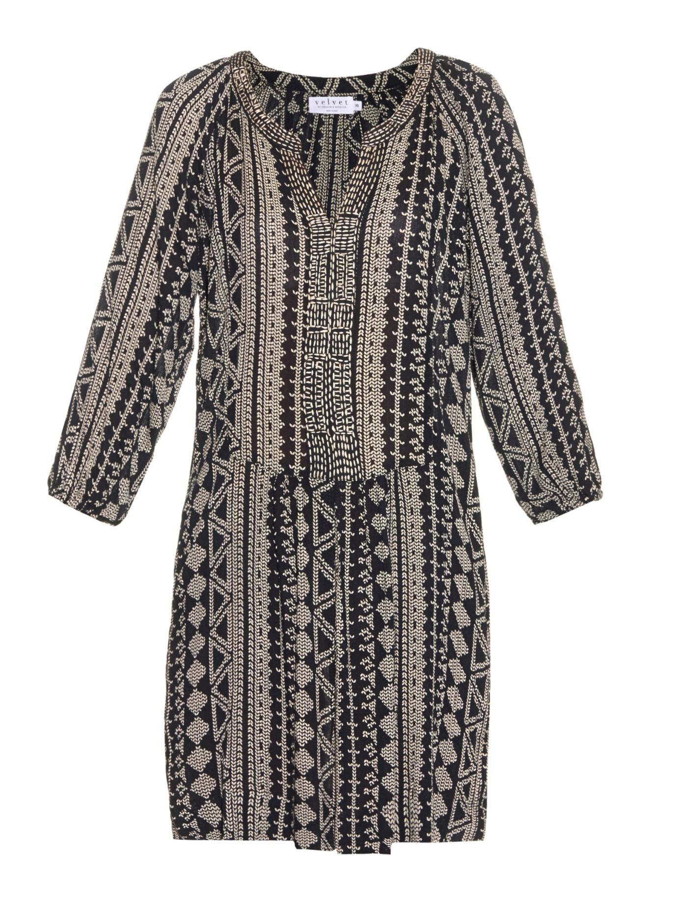 Velvet By Graham & Spencer Tribal-print Seersucker Dress in Beige ...