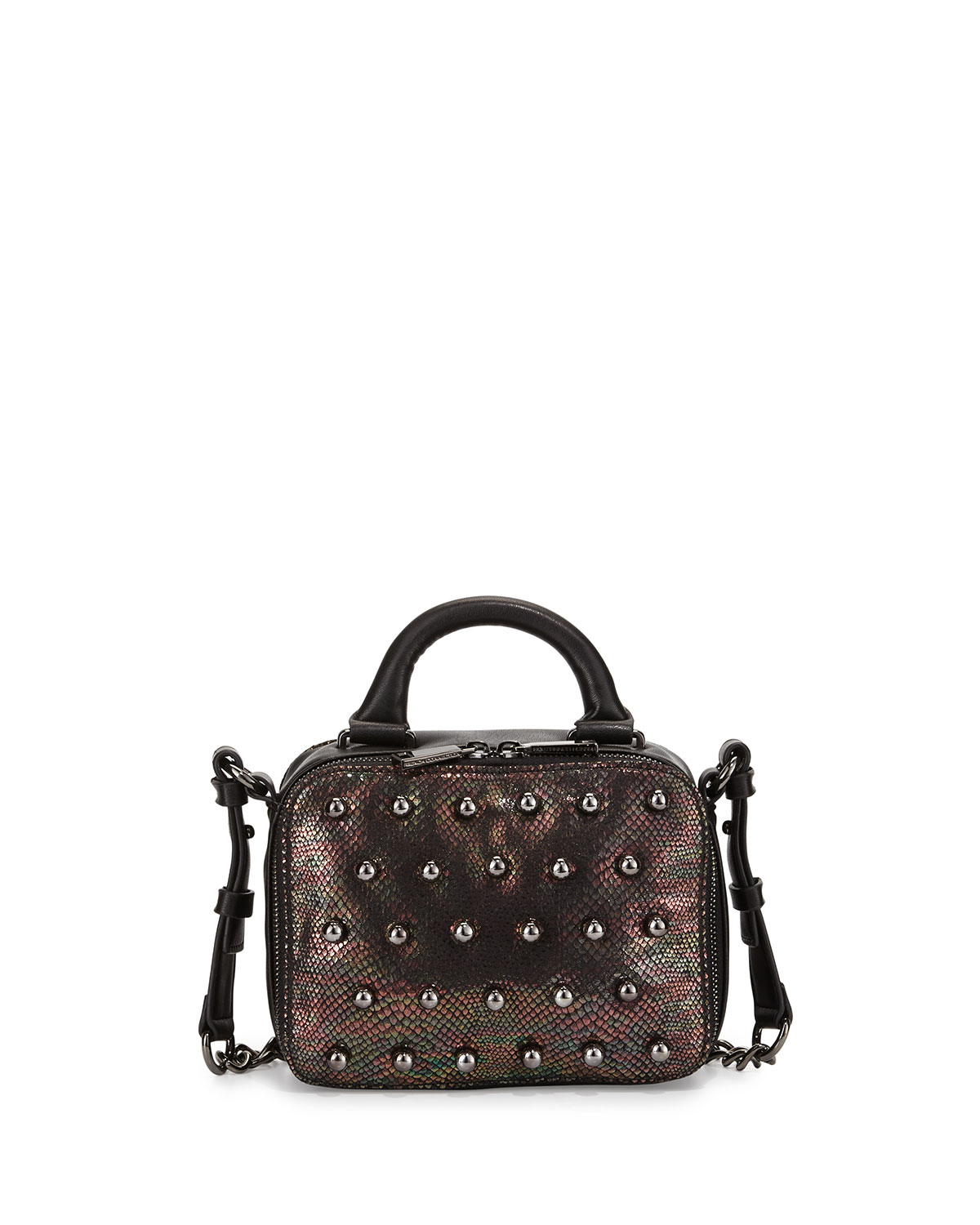Lyst French Connection Vinny Studded Snake Print Crossbody Bag In Gallery
