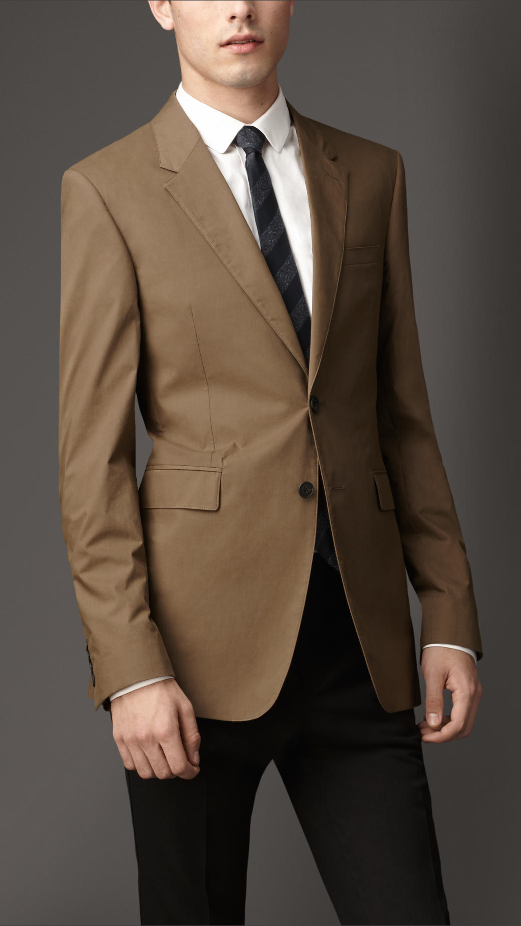 Lyst - Burberry Modern Fit Cotton Poplin Jacket in Natural for Men