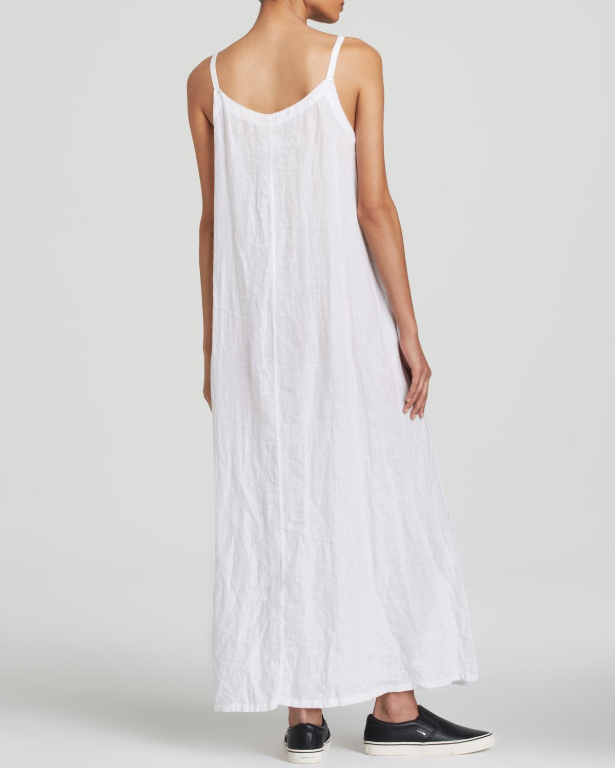 Lyst - Dkny Pure Linen Maxi Dress in White