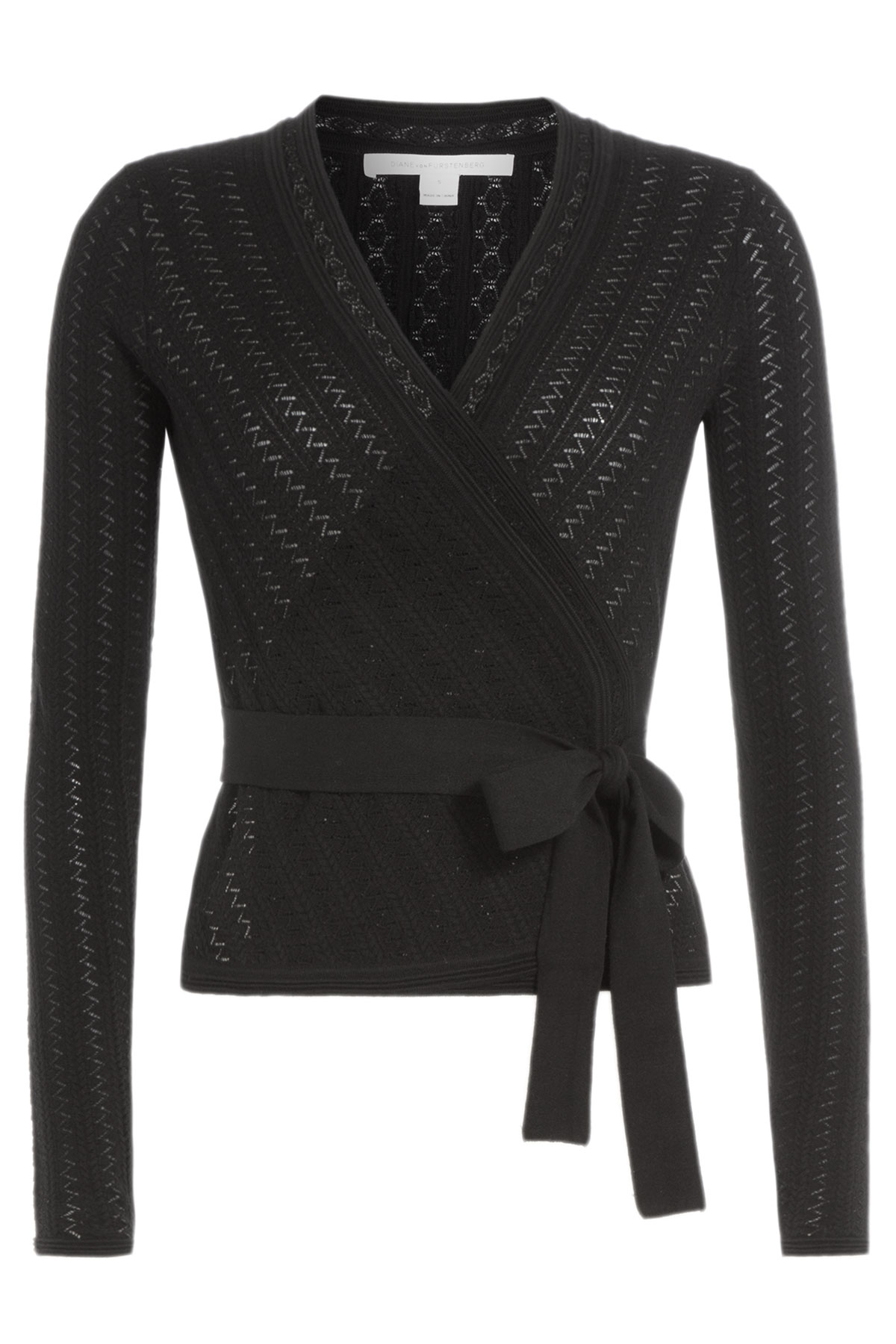 Lyst - Diane Von Furstenberg Wrap Around Cardigan - Black in Black