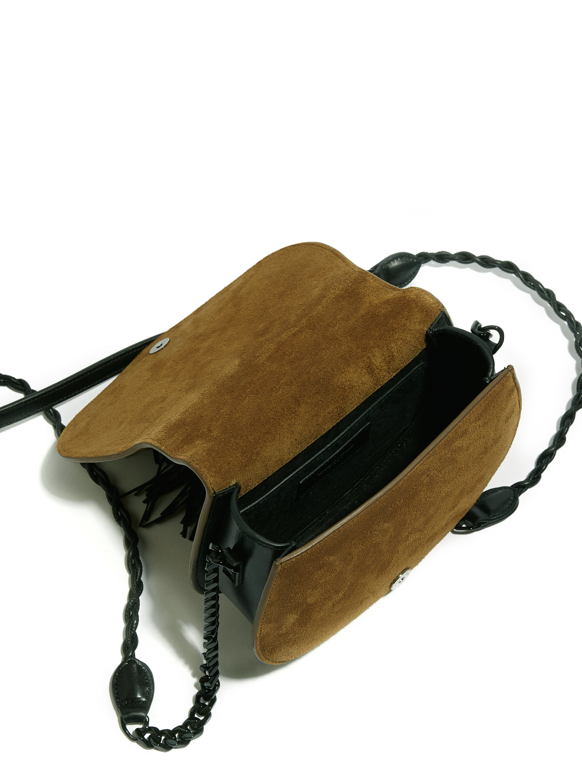 Saint laurent Passementerie Small Suede \u0026amp; Leather Chain Bag in ...