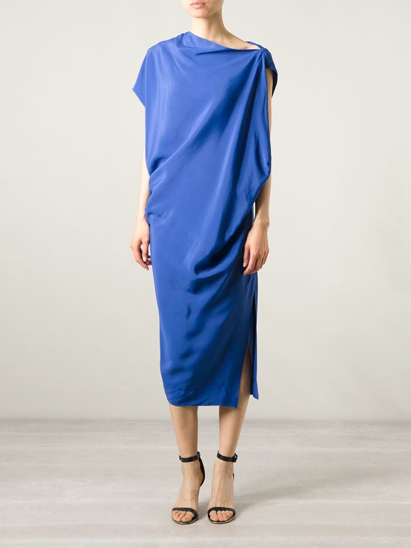 Lyst - Vivienne Westwood Anglomania Draped Dress in Blue