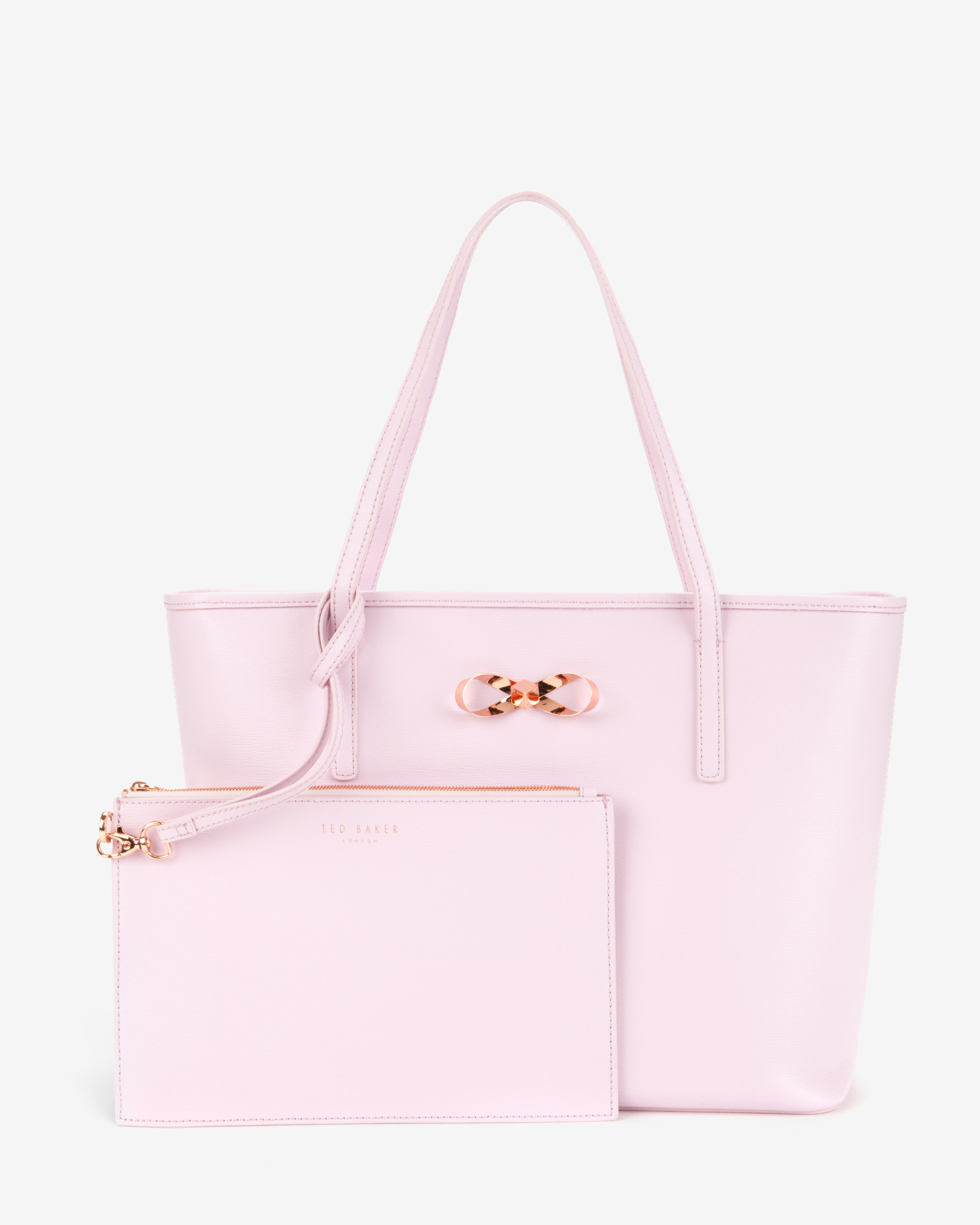 Ted baker Bow Detail Leather Shopper Bag in Pink | Lyst
