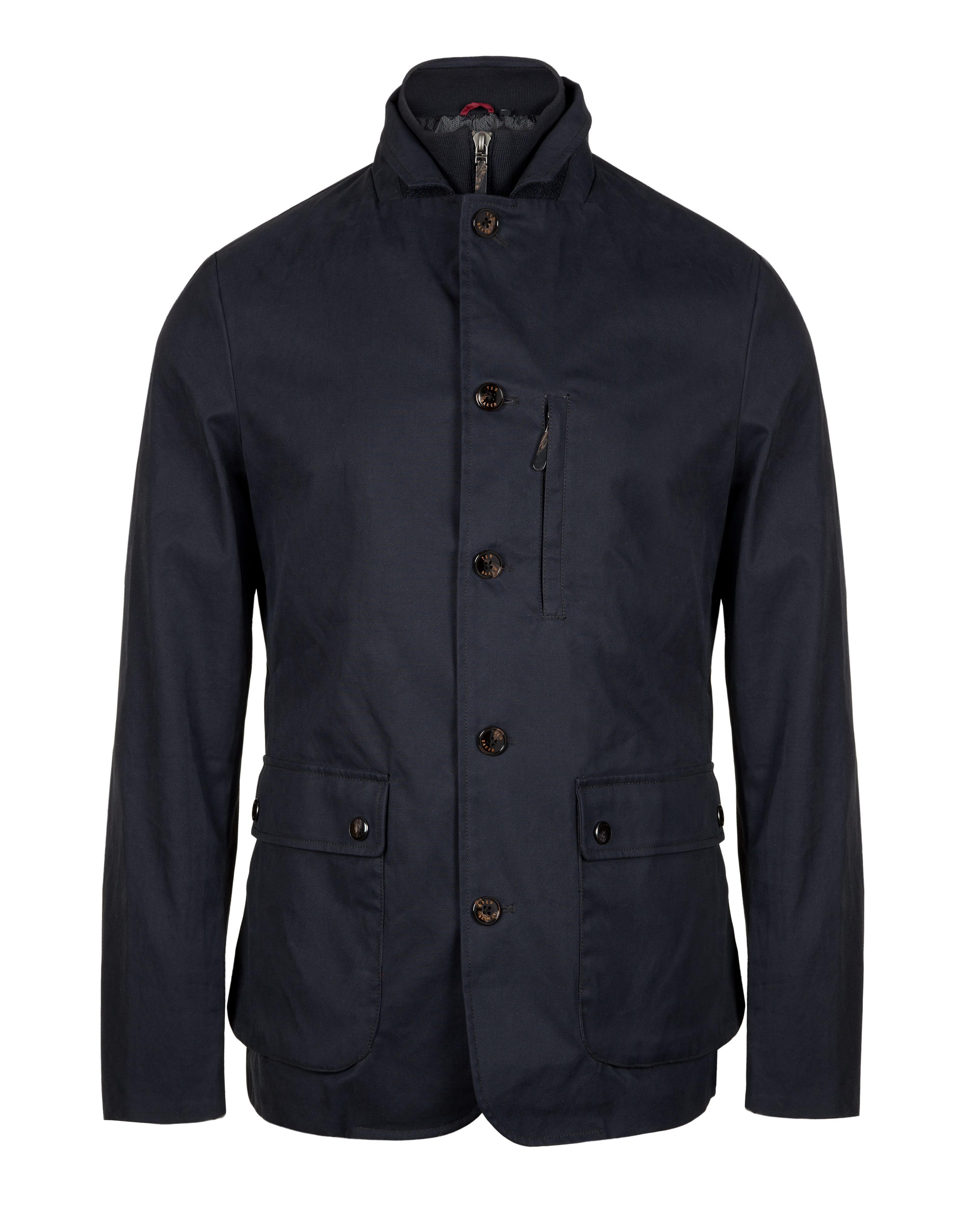 Ted Baker Cannun Cotton Coat in Blue for Men | Lyst