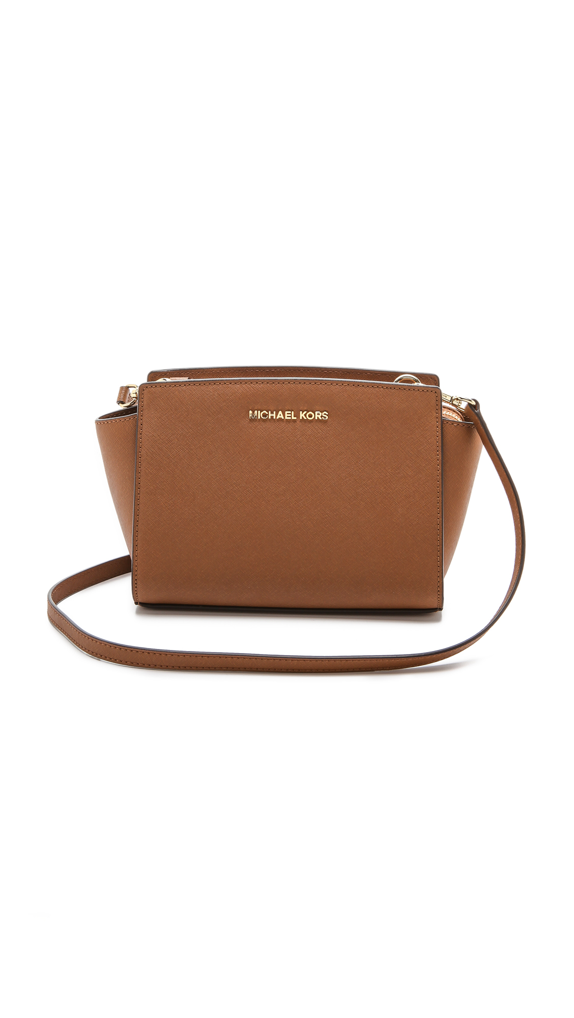 Lyst - Michael Michael Kors Selma Medium Leather Shoulder Bag in Brown