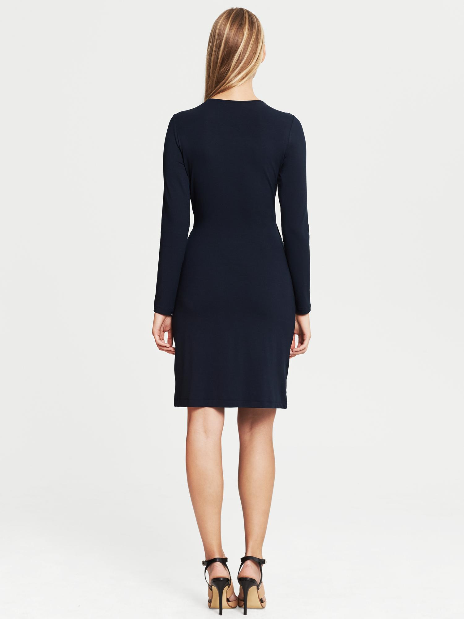 Banana republic Faux-Wrap Dress in Blue (True navy) | Lyst