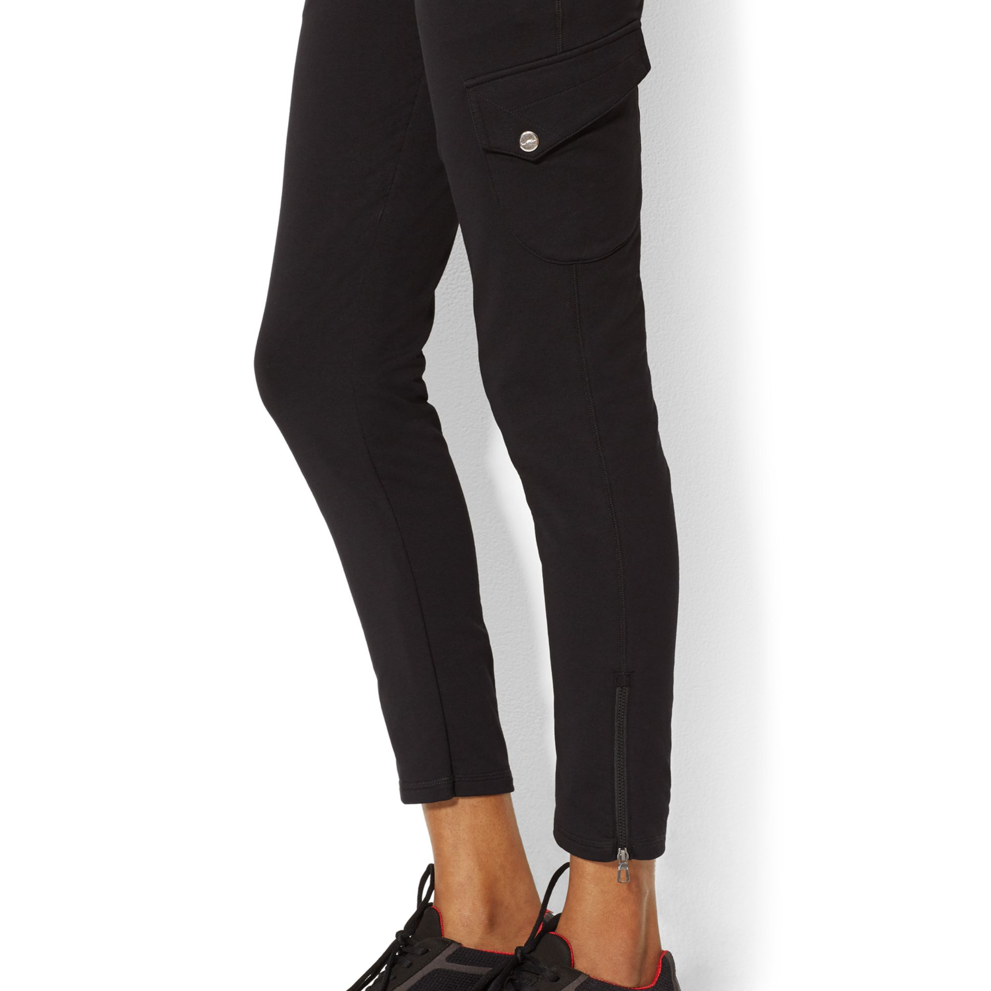 Lauren by ralph lauren Drawstring-waist Ankle-zip Pants in Black | Lyst