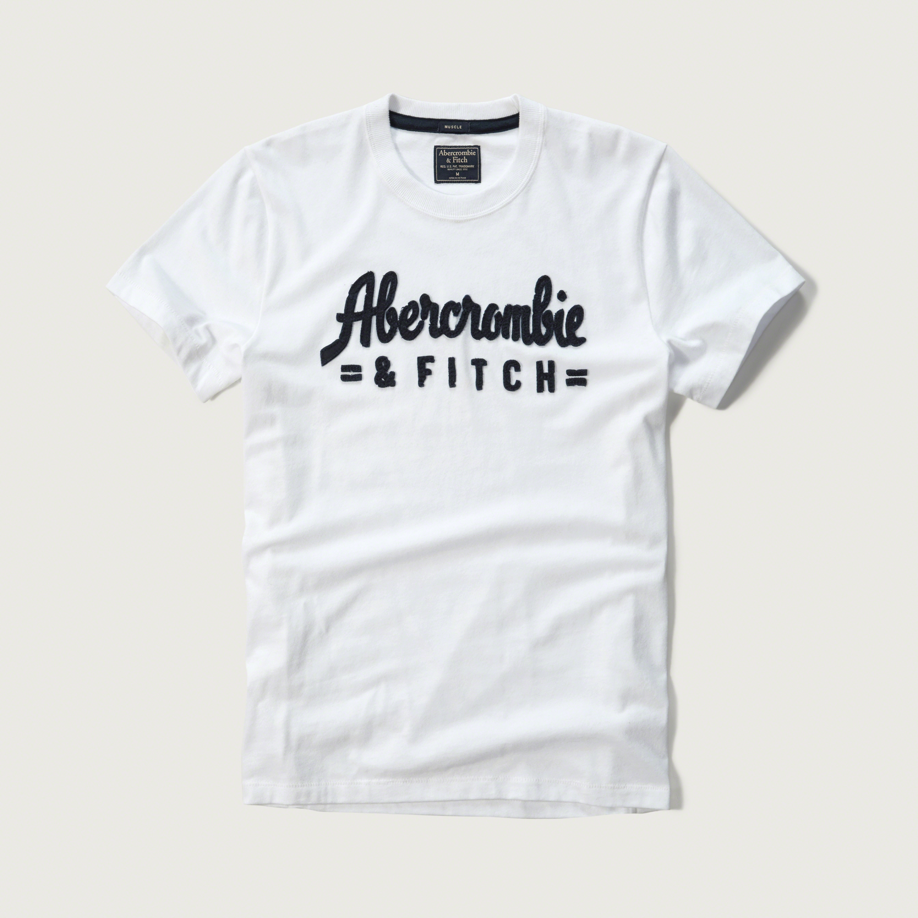 abercrombie fitch applique logo graphic in white for lyst abercrombie fitch applique logo graphic in white for lyst