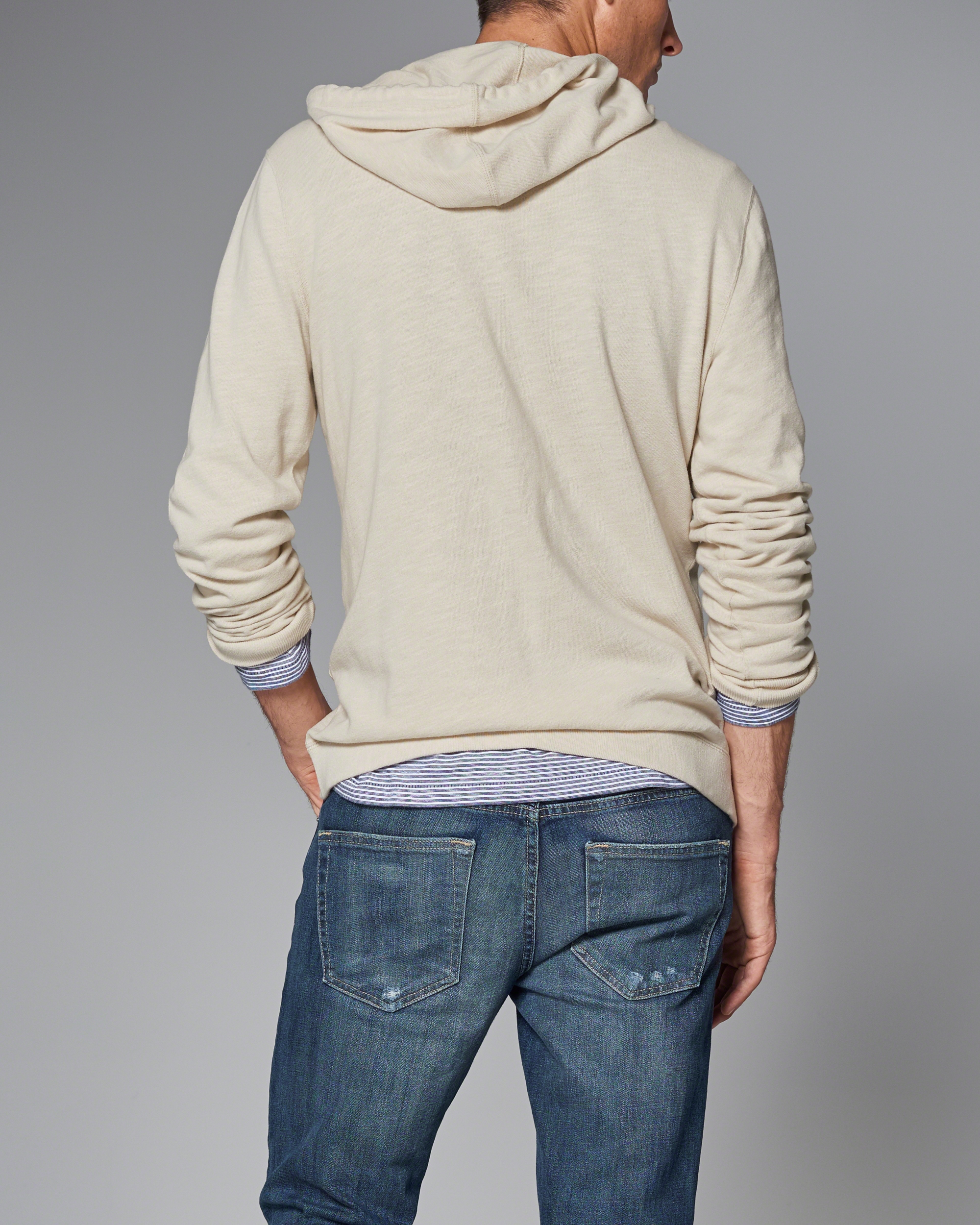 Lyst Abercrombie And Fitch Full Zip Hoodie In Natural For Men