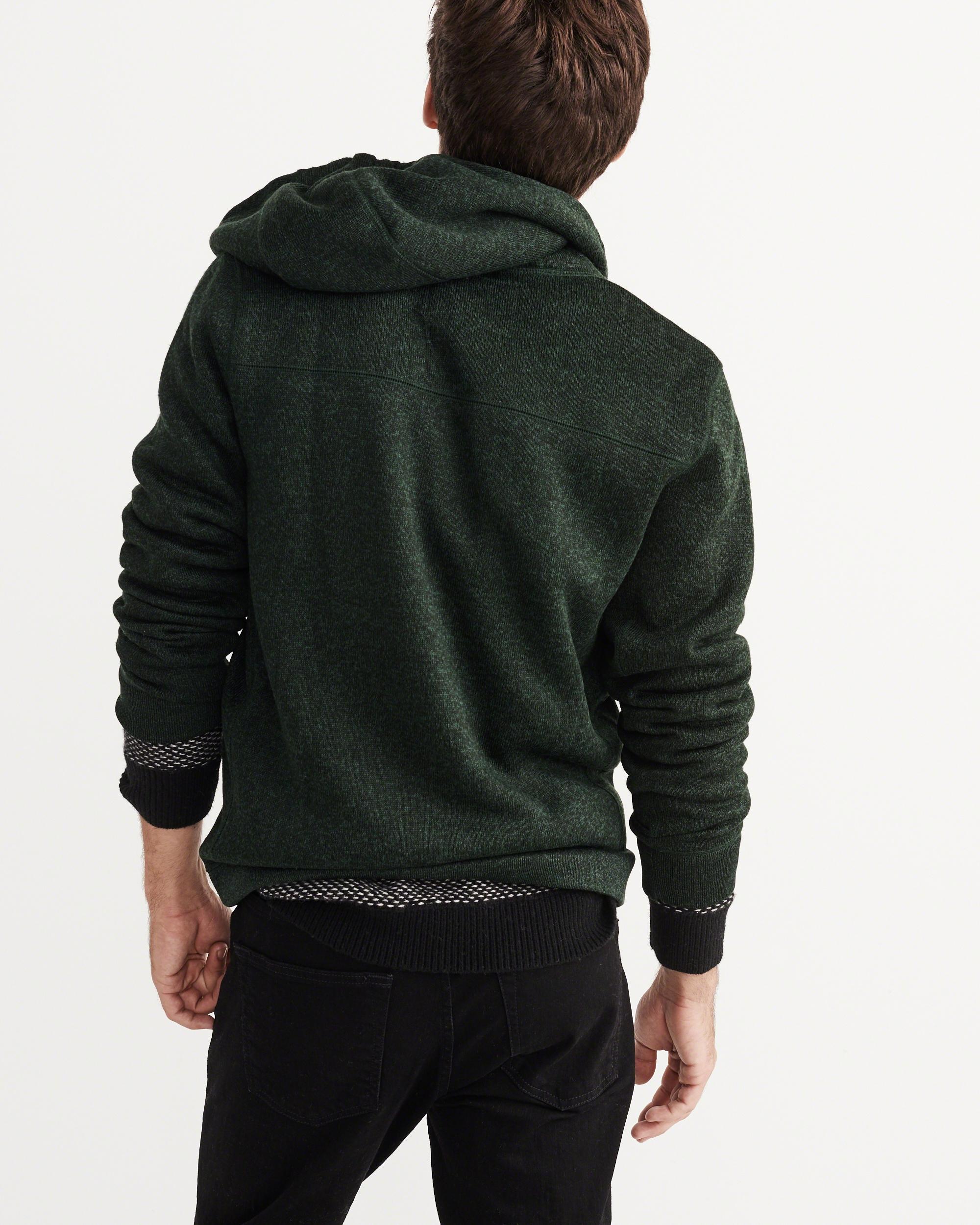 Lyst - Abercrombie & Fitch Sweater Fleece Full-zip Hoodie in Green for Men
