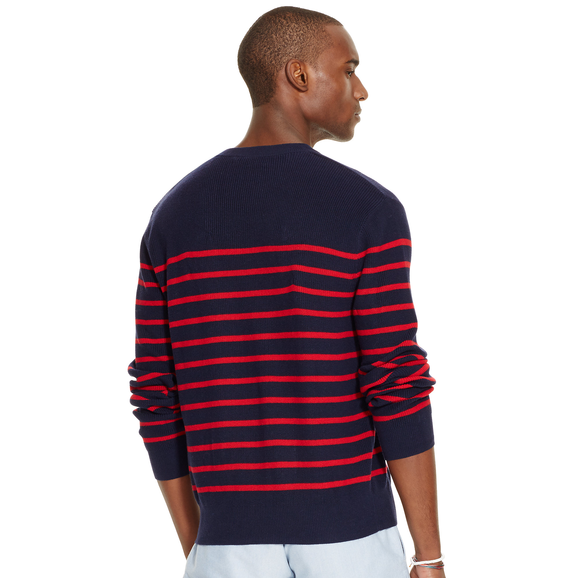 Polo ralph lauren Striped Cotton Sweater in Black for Men | Lyst