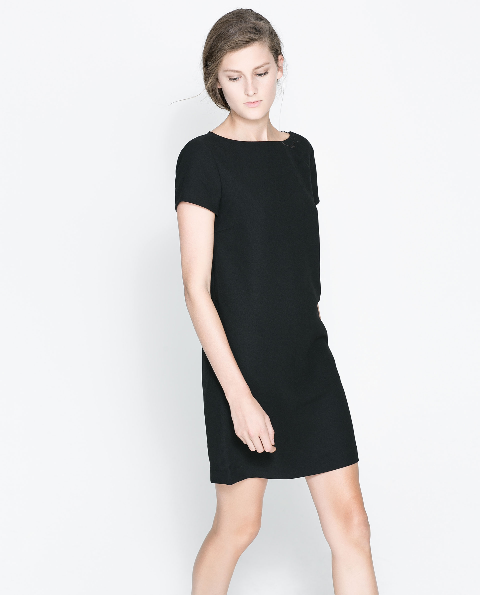 Zara Dress With Lace Back In Black | Lyst