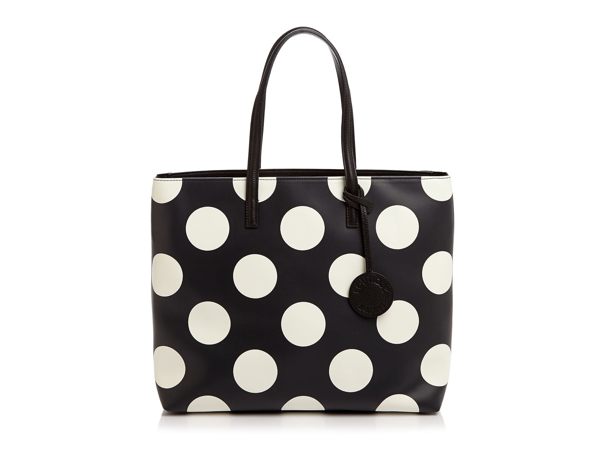 Lyst Boutique Moschino Large Polka Dot Tote In Black Gallery
