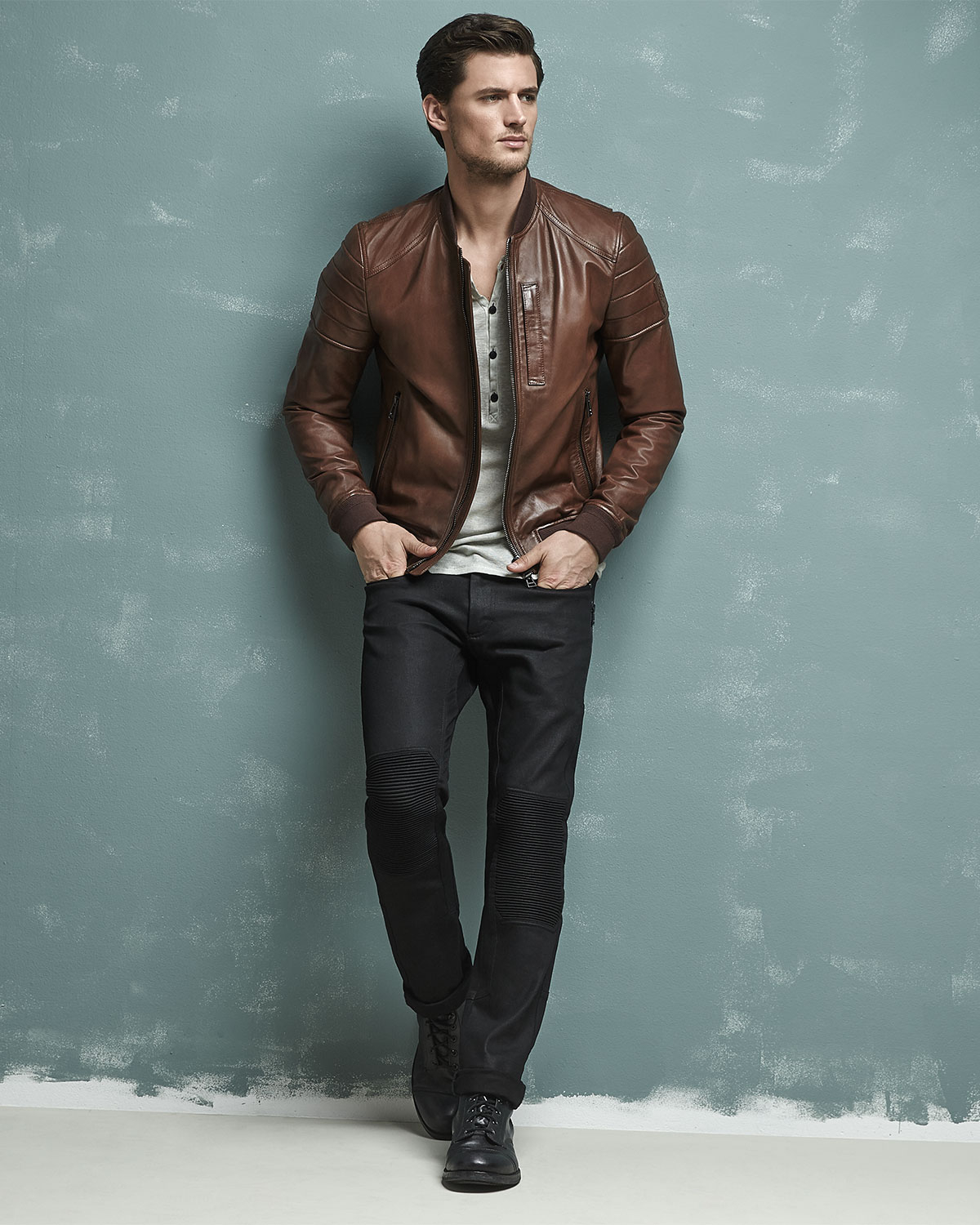 Lyst Belstaff Tumbled Lightweight Leather Jacket In Brown For Men Gallery