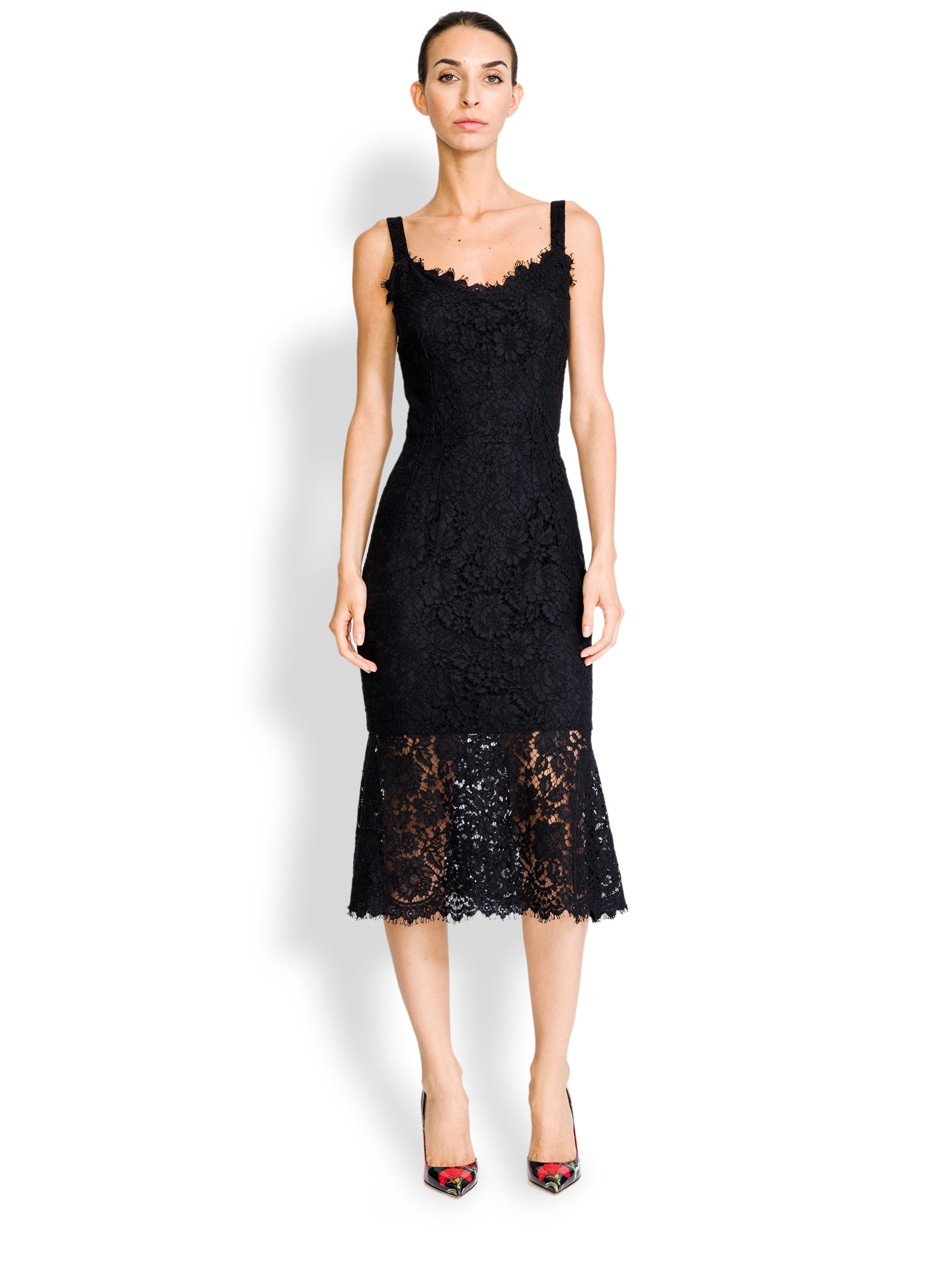 Lyst Dolce Gabbana Lace Corset Dress In Black Gallery