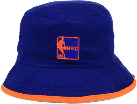New Era New York Knicks Hardwood Classics Tipped Bucket Hat in Blue for ...